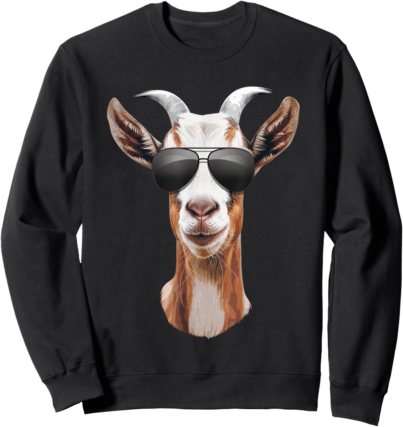 Cool Goat Art Women Farm Animal Domestic Goat Lover Sweatshirt - Sweatshirt | Black