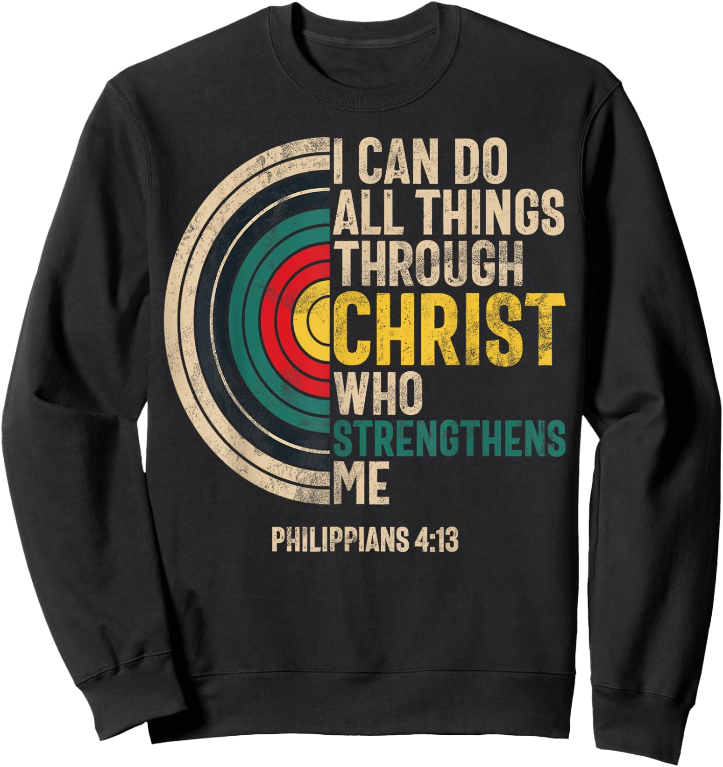 I Can Do All Things Through Christ Archery Bible Verse Sweatshirt - Sweatshirt | Black