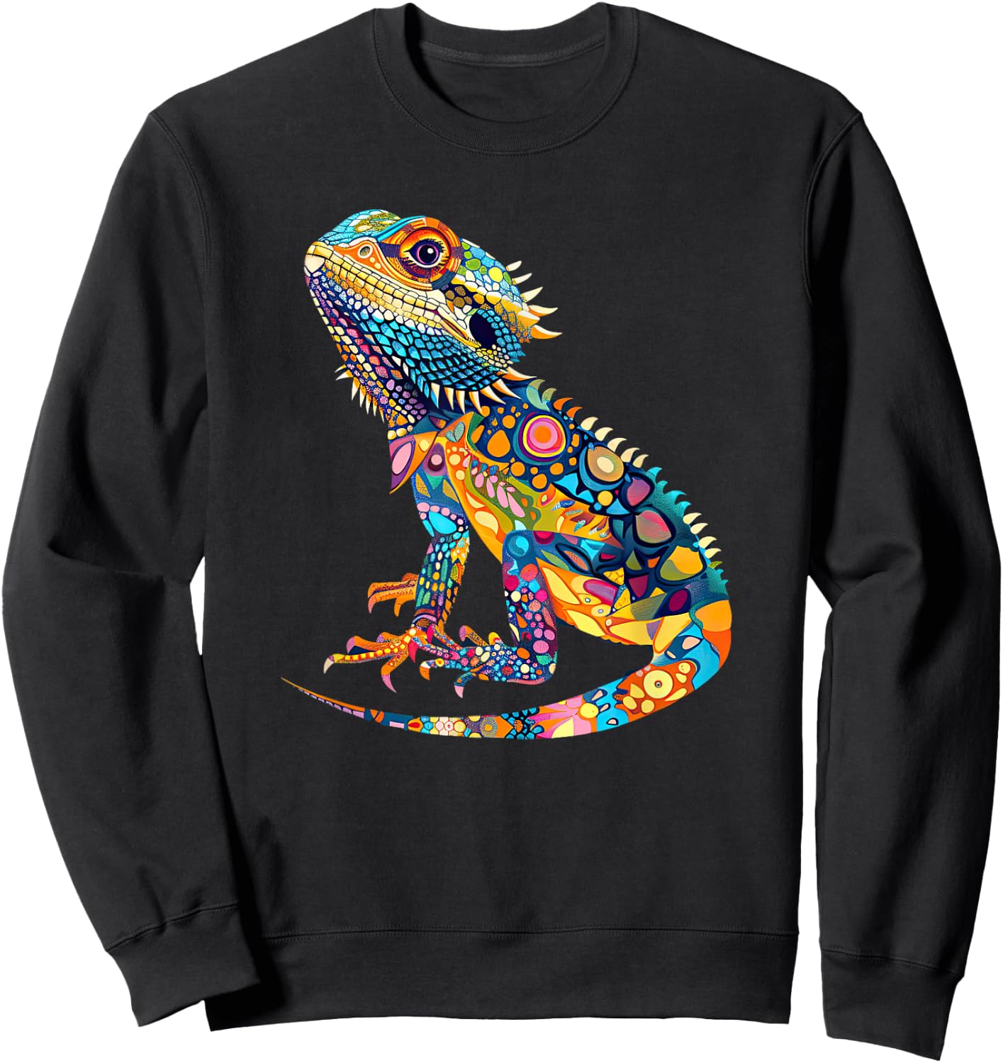Bearded Dragon Colorful Design for Exotic Pet Enthusiasts Sweatshirt - Sweatshirt | Black