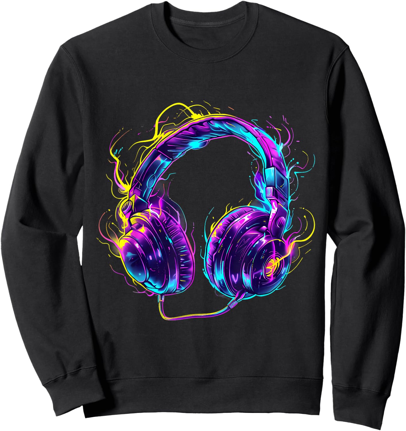 Headphones Music DJ Music Lover Beatmaker Techno Artwork Sweatshirt - Sweatshirt | Black