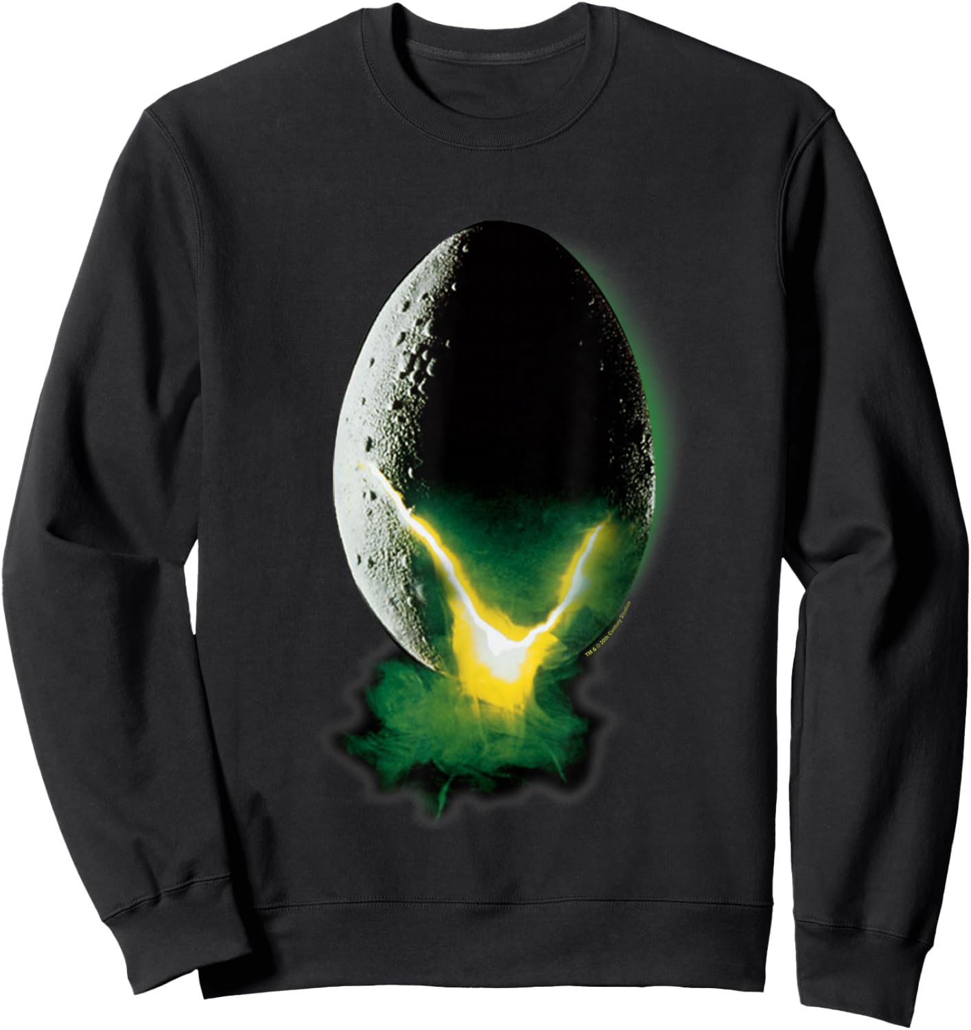 Aliens Iconic Xenomorph Egg Hatching Neon Big Chest Poster Sweatshirt - Sweatshirt | Black