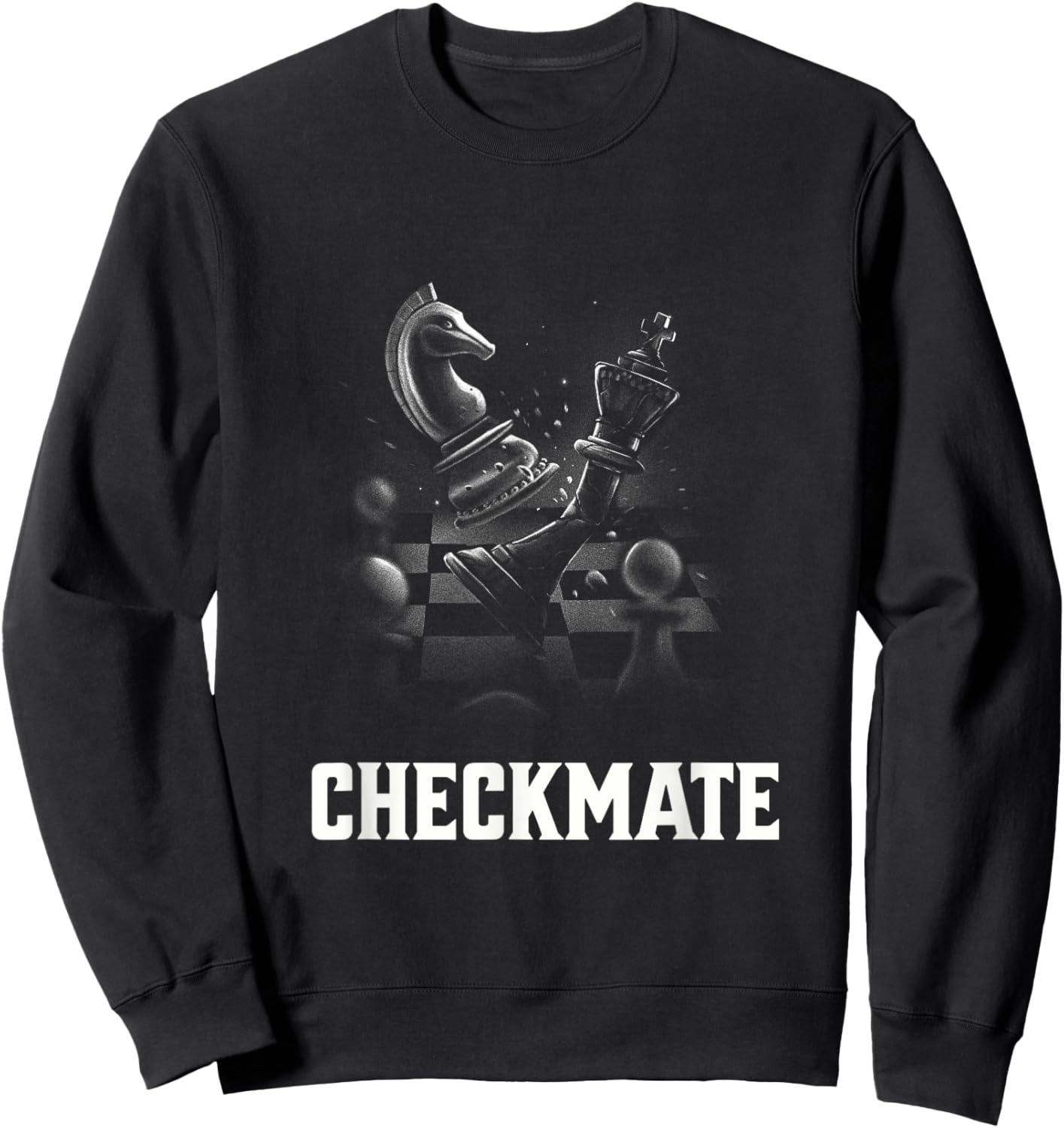 Chess for Boys with Chess Pieces and Checkmate Sweatshirt - Sweatshirt | Black