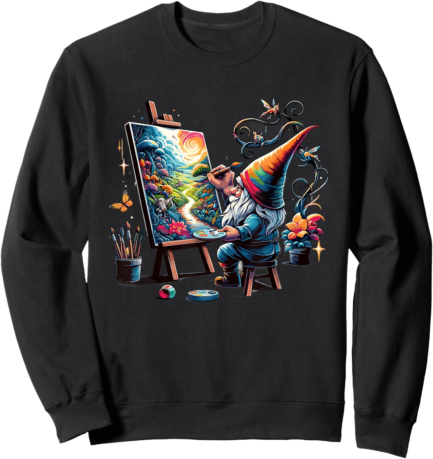 Garden Gnomes Gnome Lover Funny Gnome Gardening Sweatshirt - Sweatshirt | Black