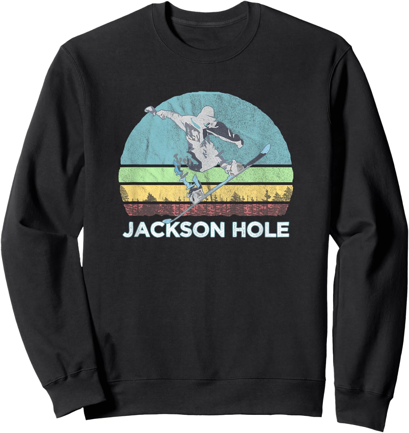 Jackson Hole Snowboard / Retro Vintage Jackson Hole, WY Sweatshirt - Sweatshirt | Black