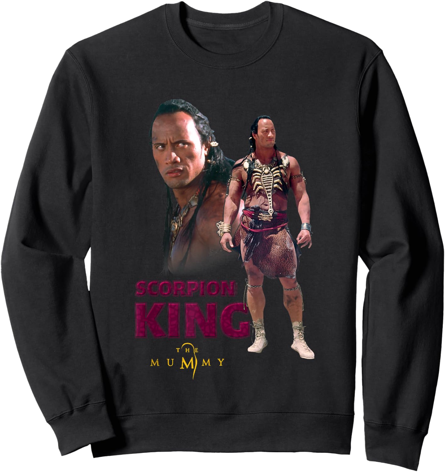 The Mummy Returns Iconic Scorpion King Pose Big Chest Poster Sweatshirt - Sweatshirt | Black