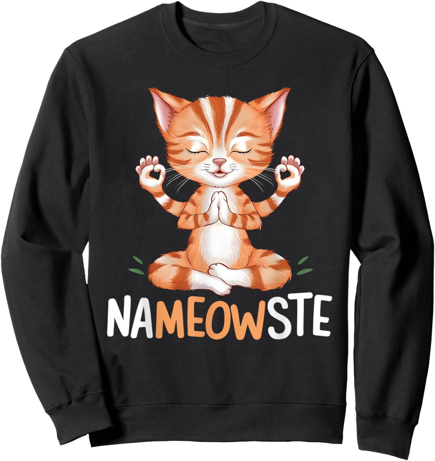 Yoga Cat Nameowste Meditation Zen Kitten Namaste Funny Sweatshirt - Sweatshirt | Black