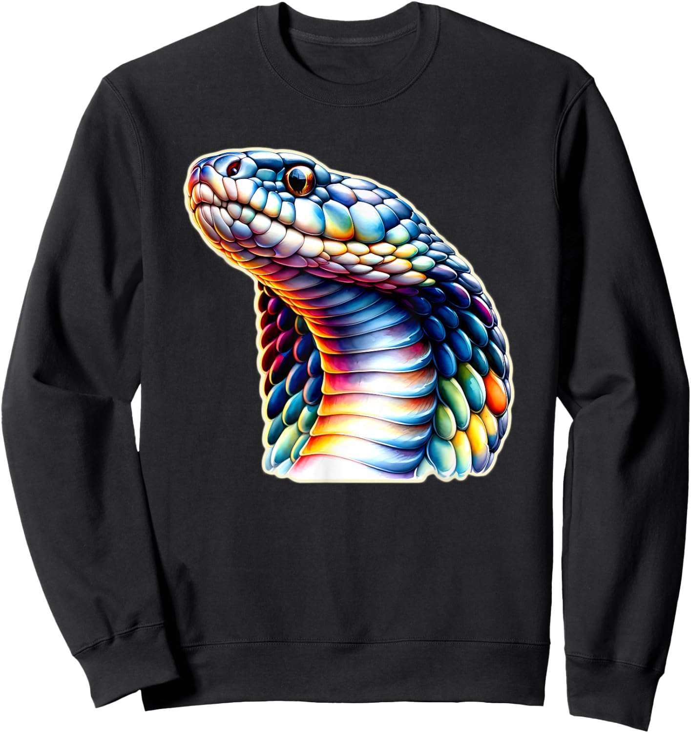 Cobra x King Cobra Snake x Rainbow Snake Sweatshirt - Sweatshirt | Black