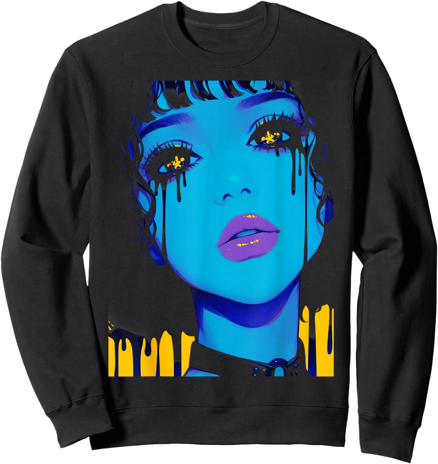 Cybergoth Cybercore Grunge Punk Goth Girl Alt Anime Manga Sweatshirt - Sweatshirt | Black