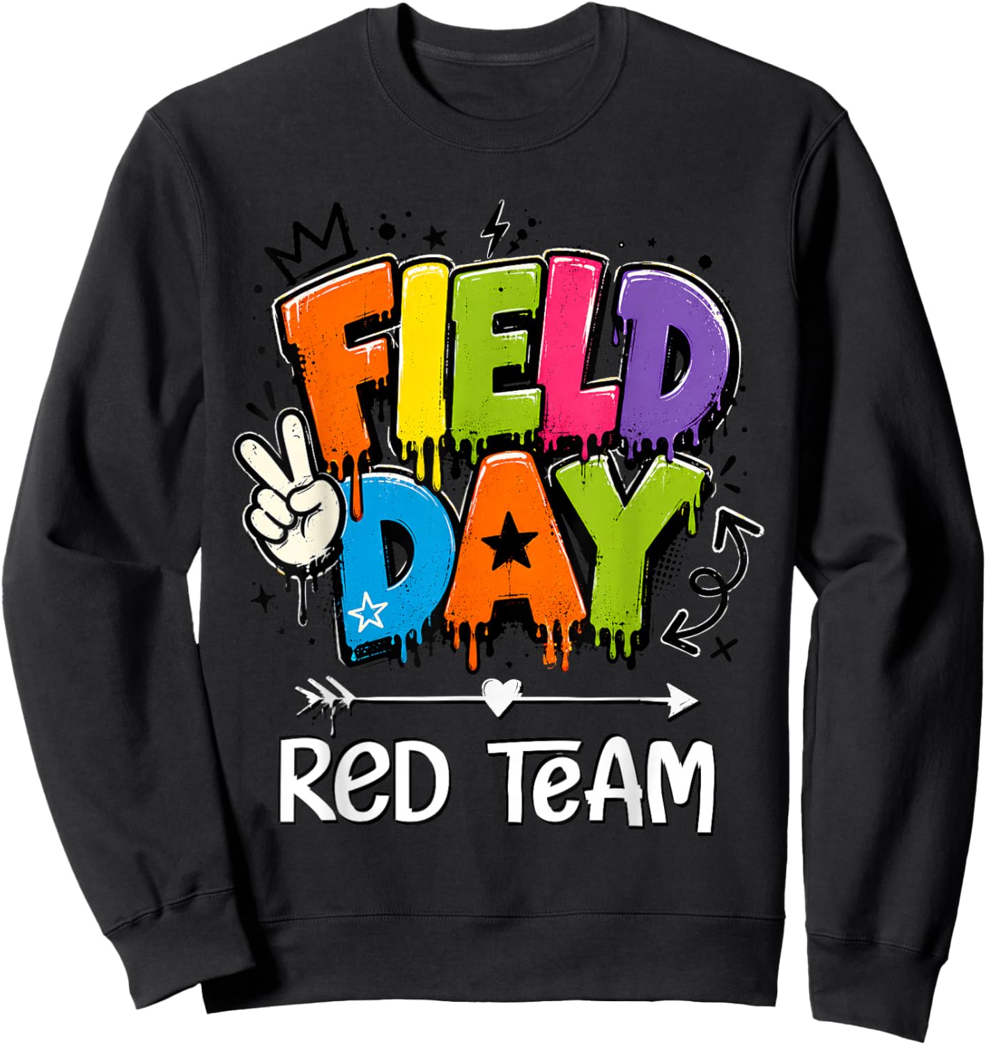 Funny Red Team Field Day 2026 Drip Teacher Boy Girl Kids Sweatshirt - Sweatshirt | Black