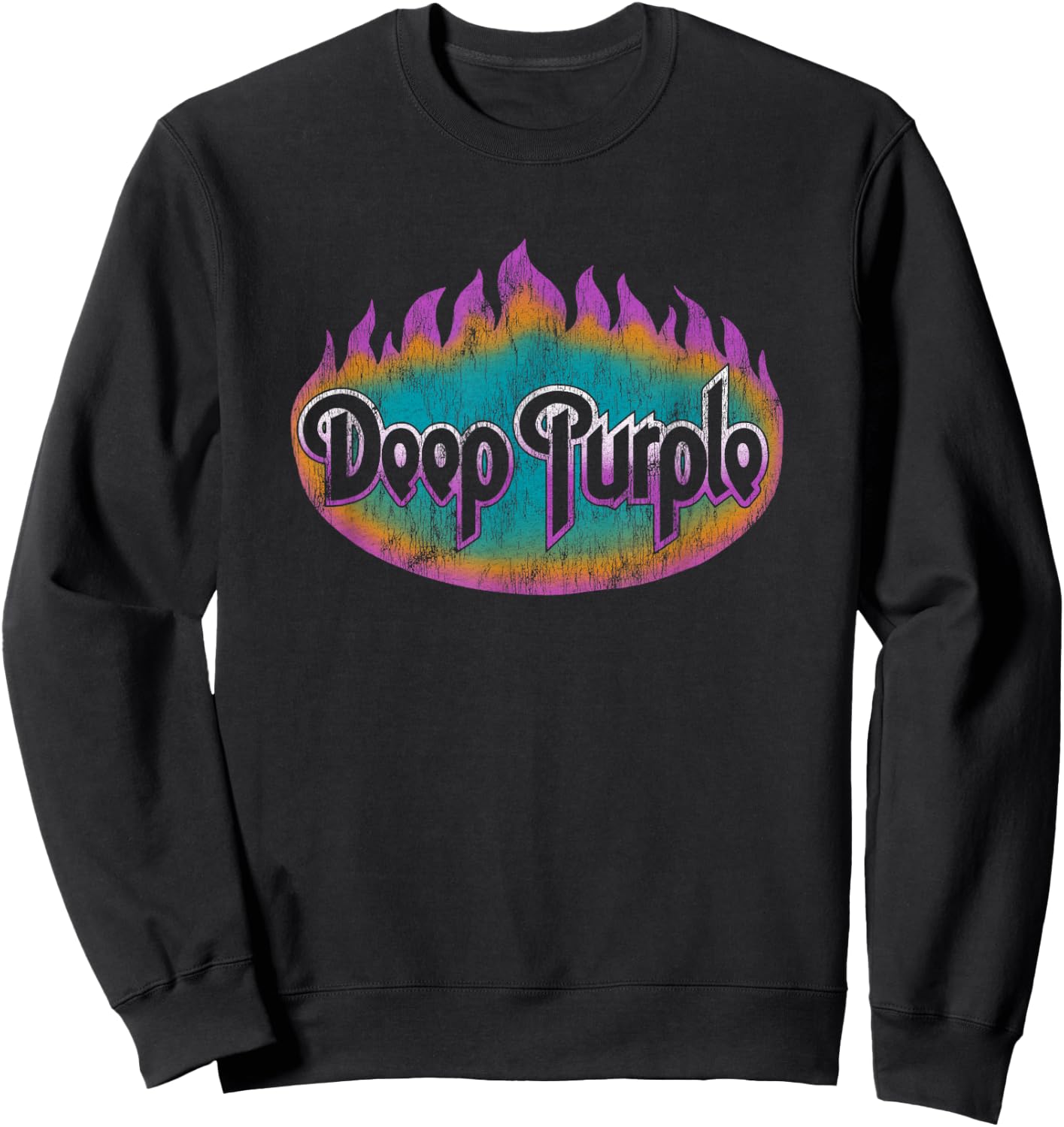 Deep Purple Flames Logo Sweatshirt - Sweatshirt | Black
