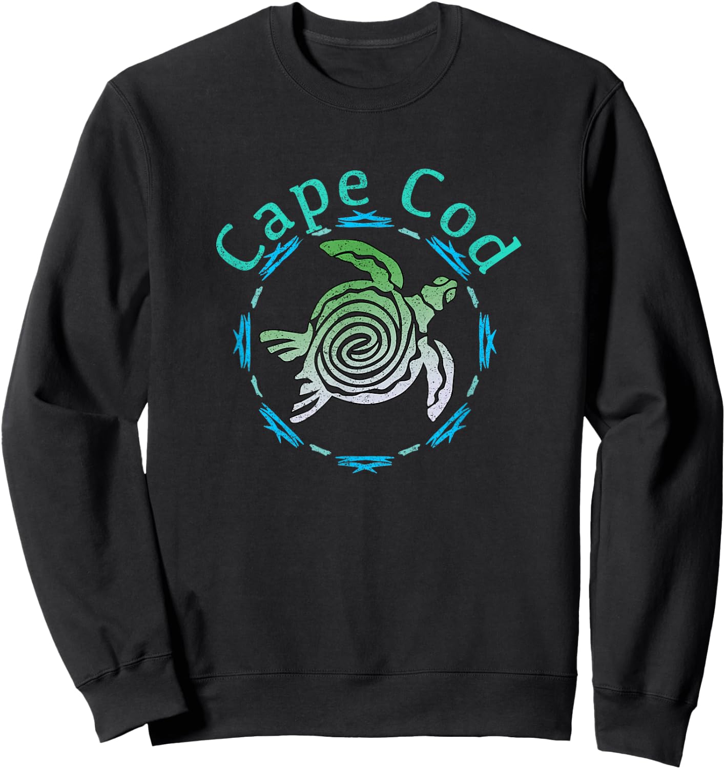 Cape Cod Design / Vintage Tribal Turtle Gift Sweatshirt - Sweatshirt | Black
