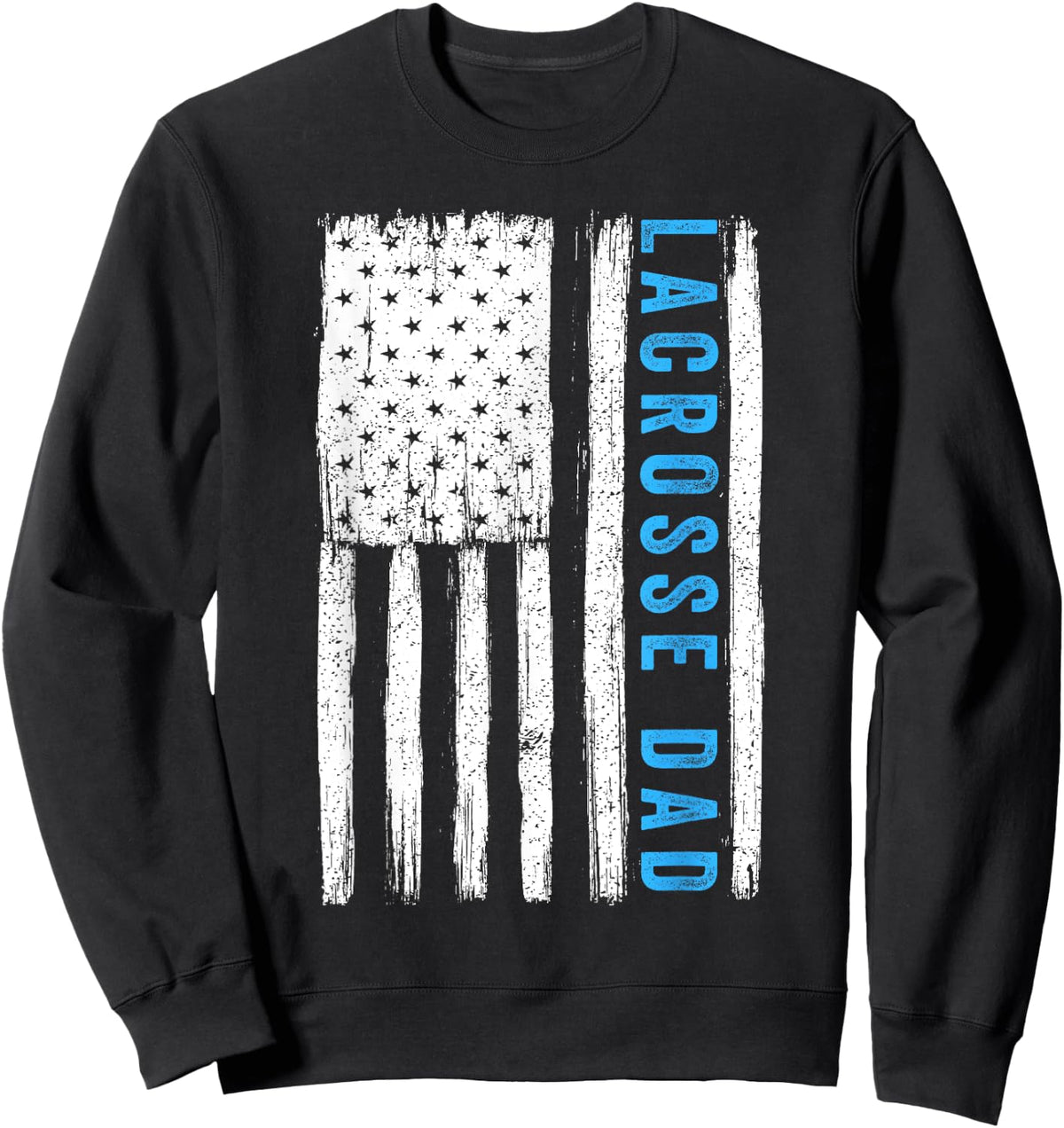 Vintage Lacrosse Dad American US Flag Best Father Papa Men Sweatshirt - Sweatshirt | Black