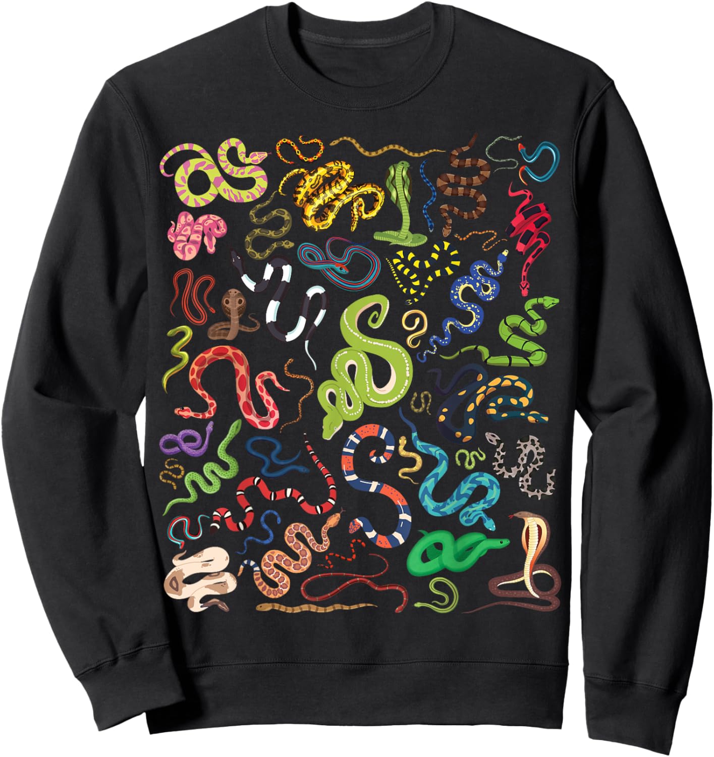 Types Of Snakes Educational Herpetologist Kids Boys Girls Sweatshirt - Sweatshirt | Black