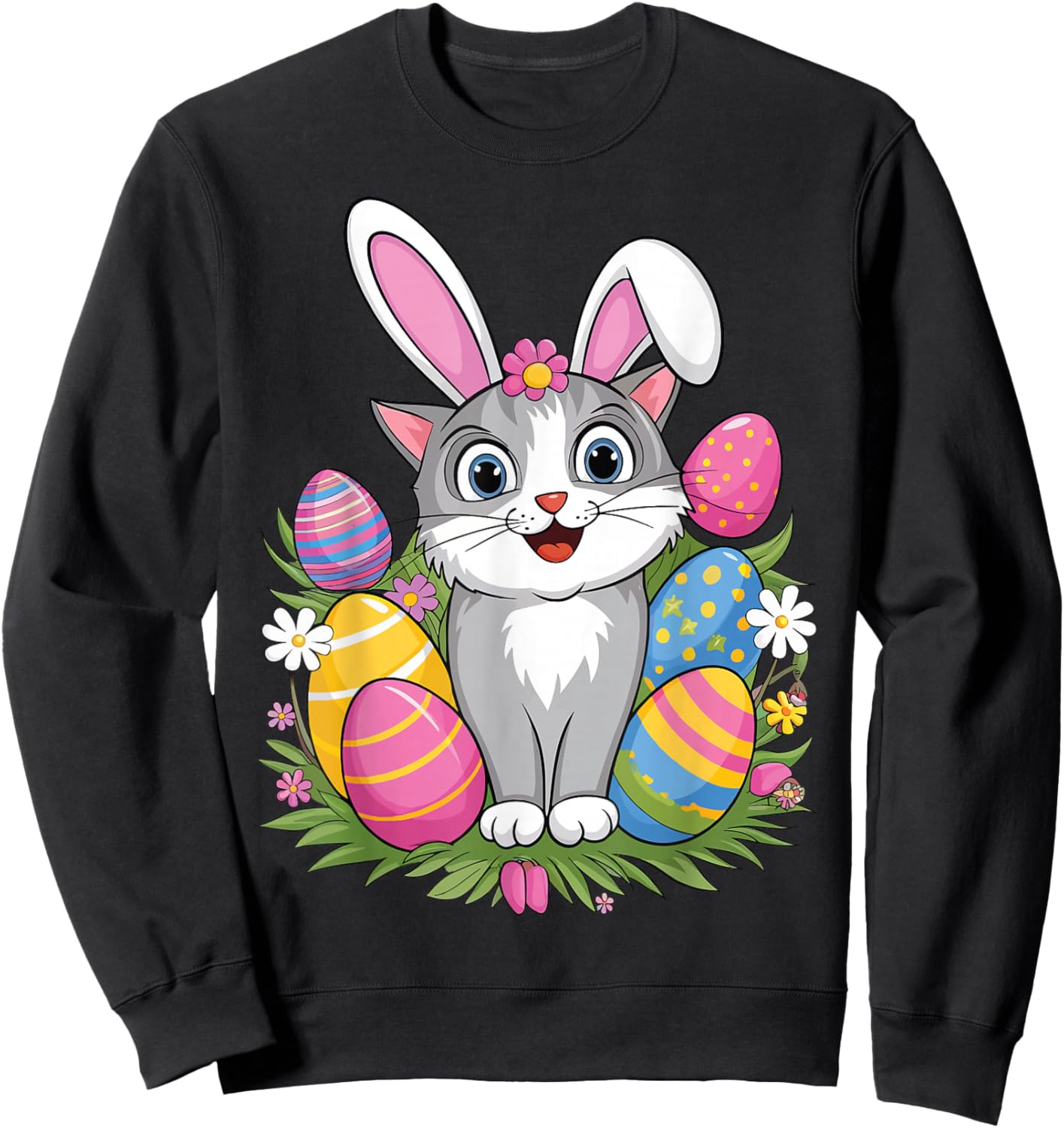 Easter Cat Sweatshirt - Sweatshirt | Black