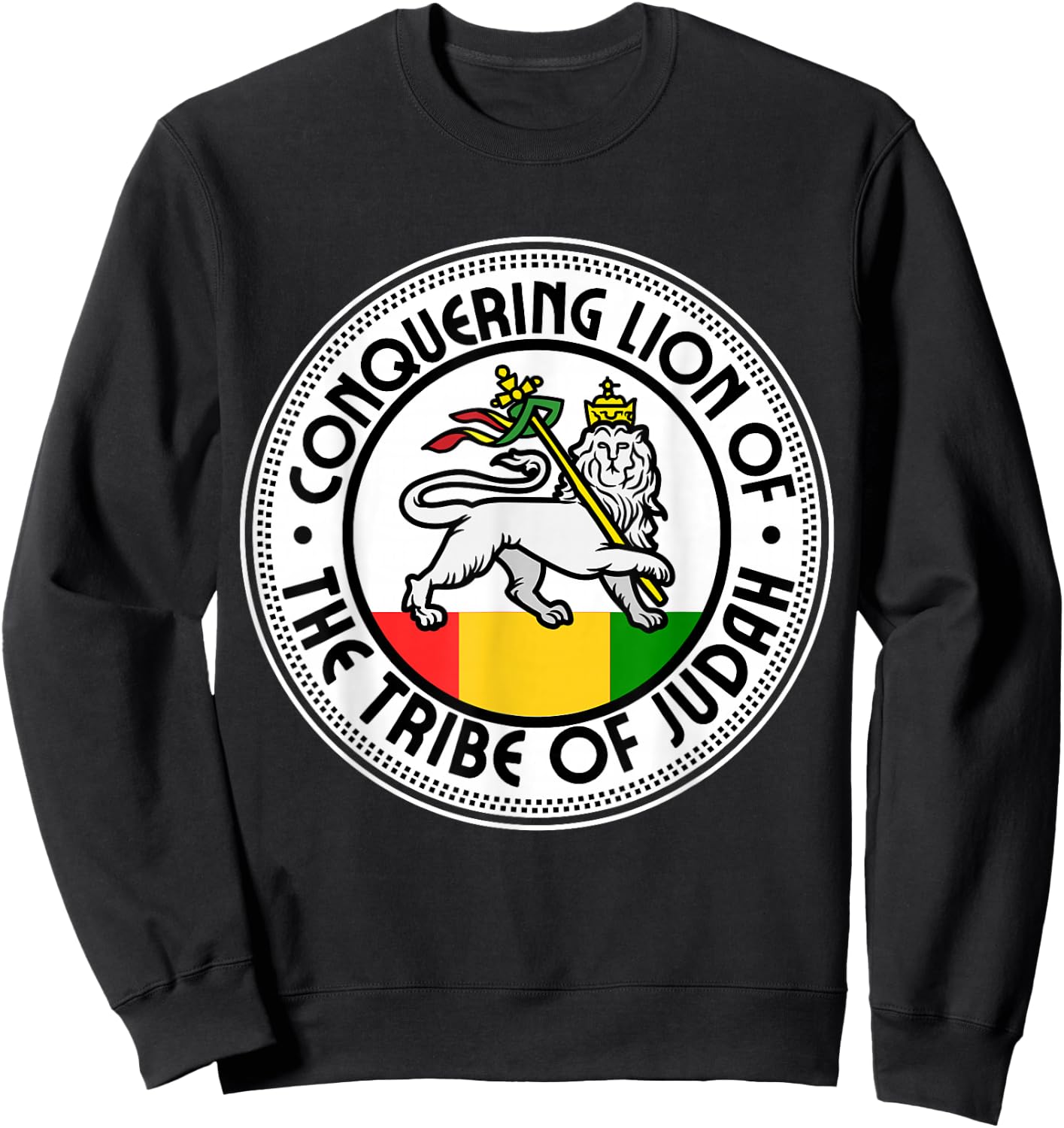 Rastafarian Conquering Lion Of The Tribe Of Judah Reggae Sweatshirt - Sweatshirt | Black