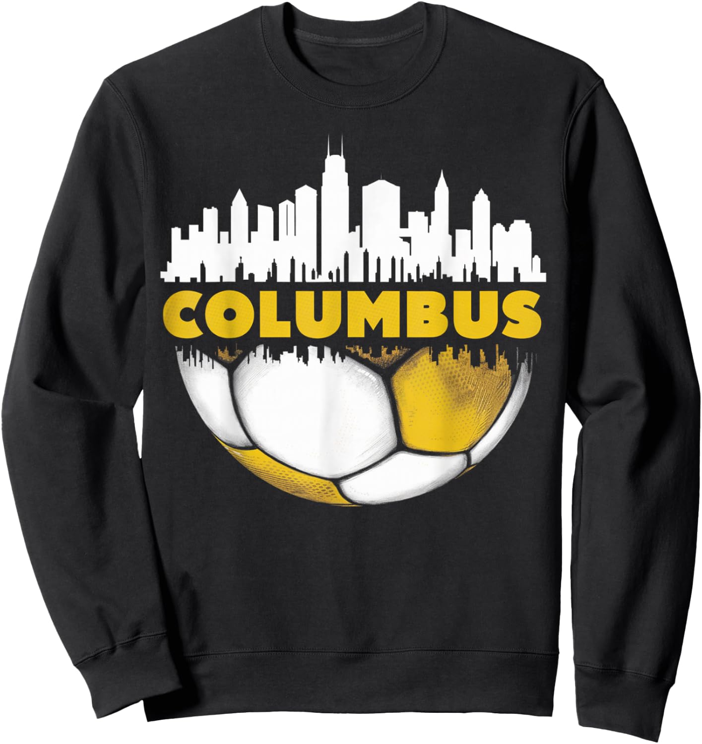 Columbus Soccer City Skyline - Gifts for Soccer Lover & Fan Sweatshirt - Sweatshirt | Black