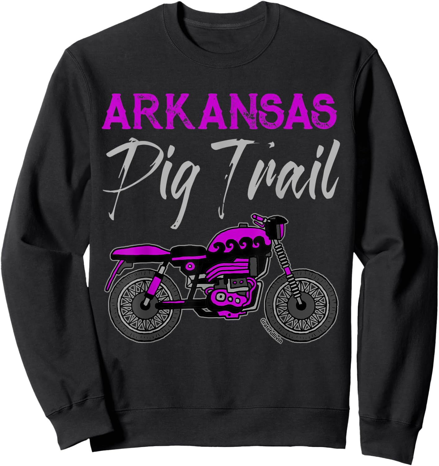 Arkansas Ozark Pig Trail Men Women Motorcycle Biker Gift Sweatshirt - Sweatshirt | Black