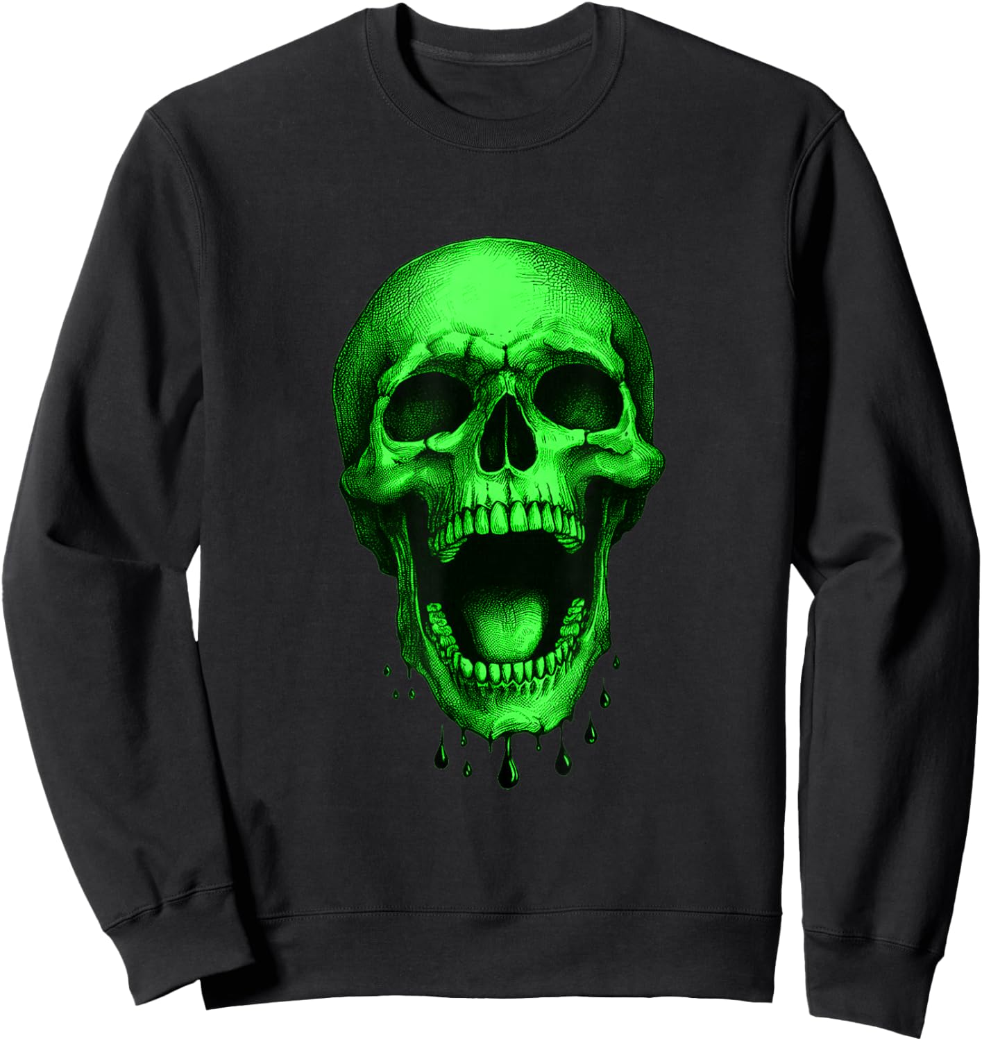 Neon Green Halloween Skull – Freaky! Sweatshirt - Sweatshirt | Black