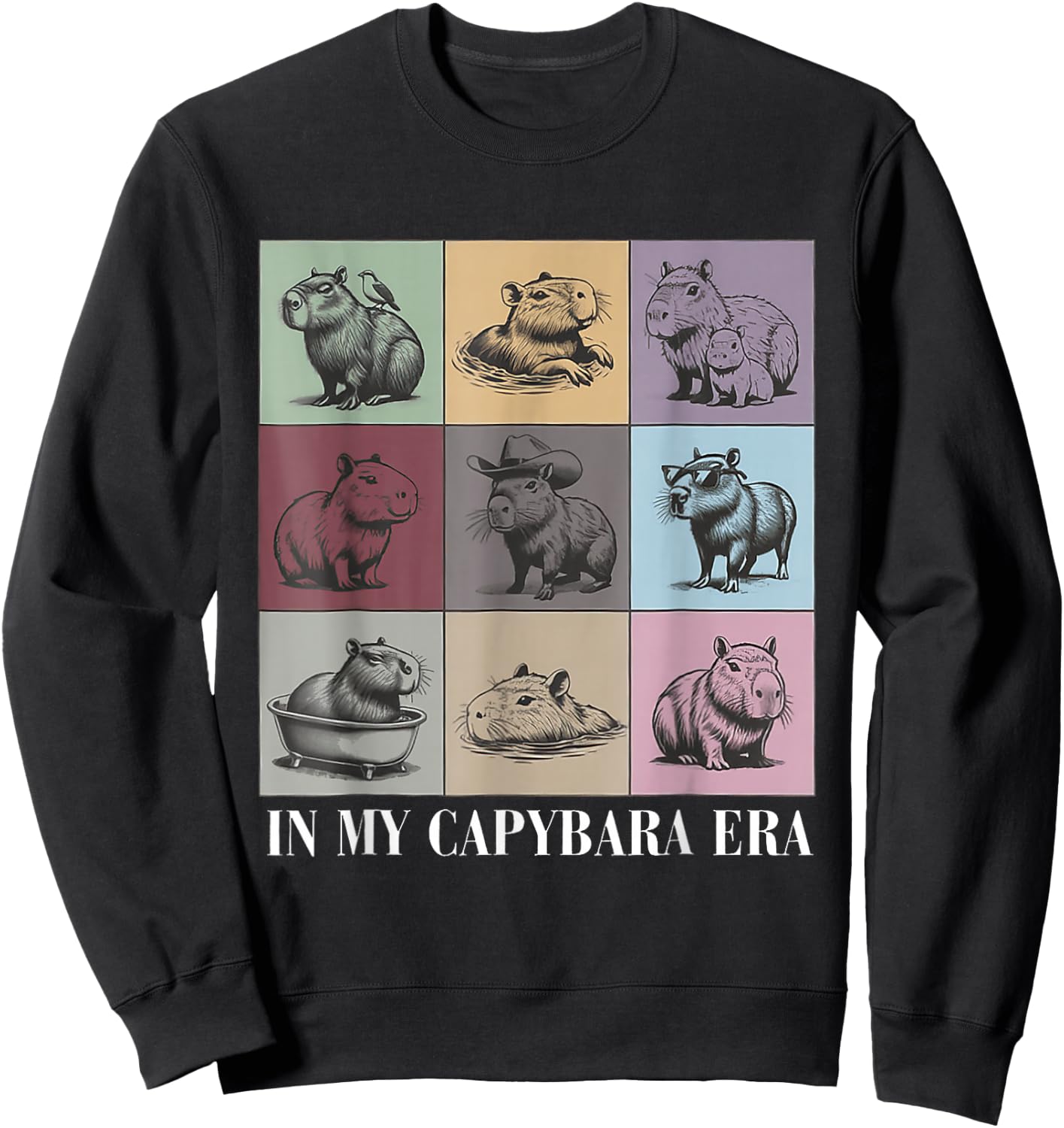 Cute Capybara Lover In My Capybara Era Gift Boys Girls Sweatshirt - Sweatshirt | Black