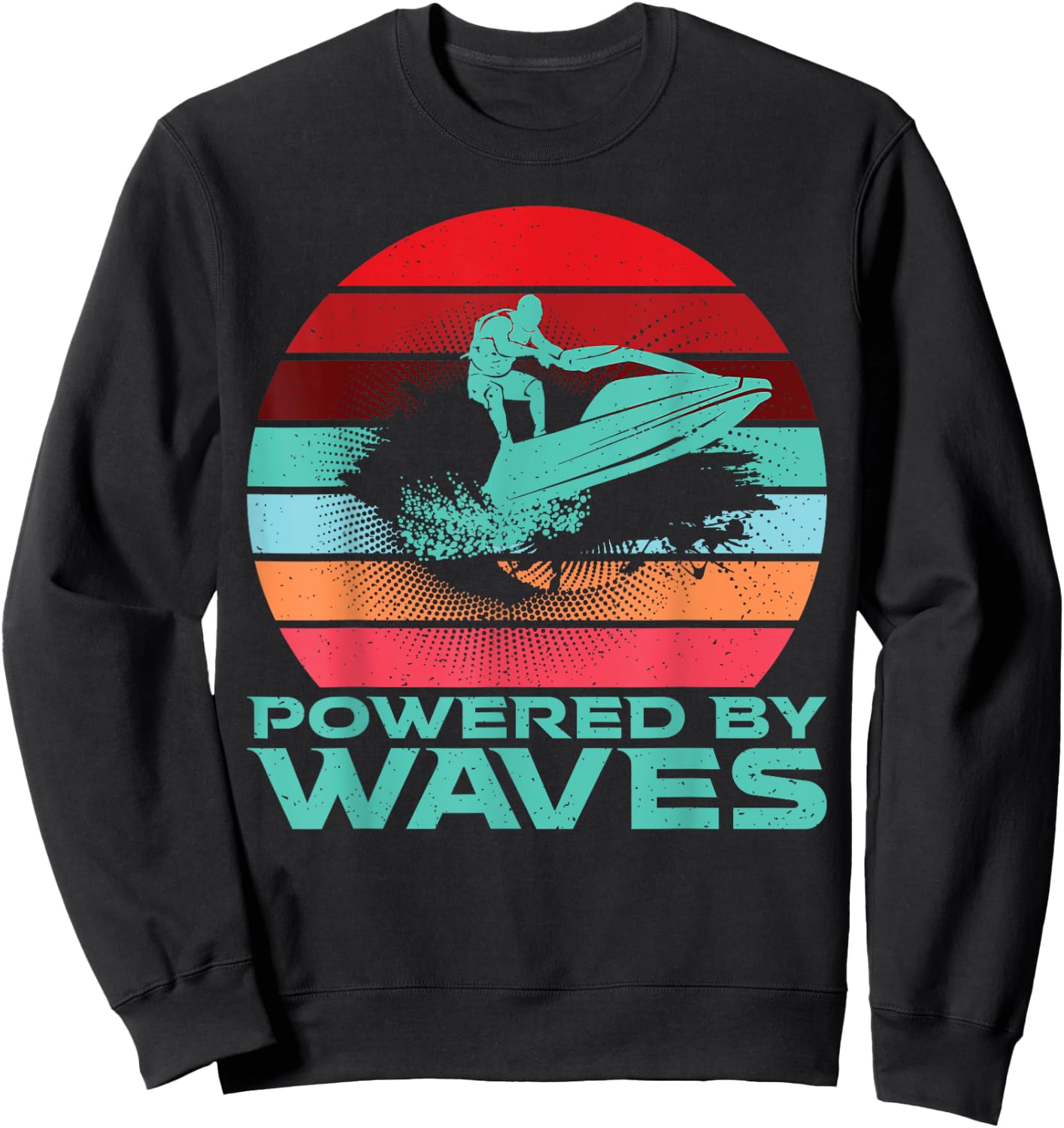 Powered by Waves Jetski Sweatshirt - Sweatshirt | Black