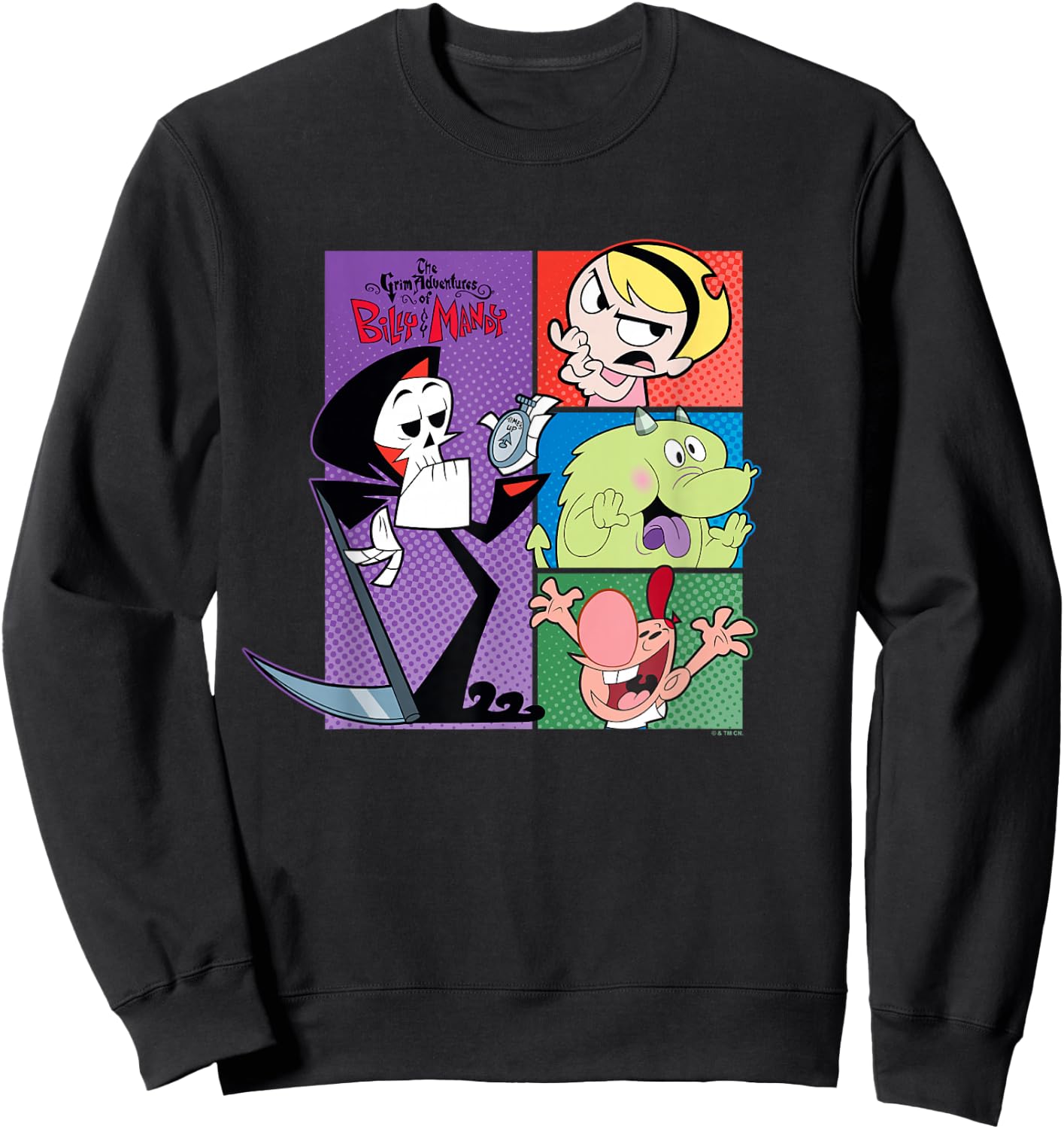 The Grim Adventures of Billy and Mandy Big Chest Panels Sweatshirt - Sweatshirt | Black
