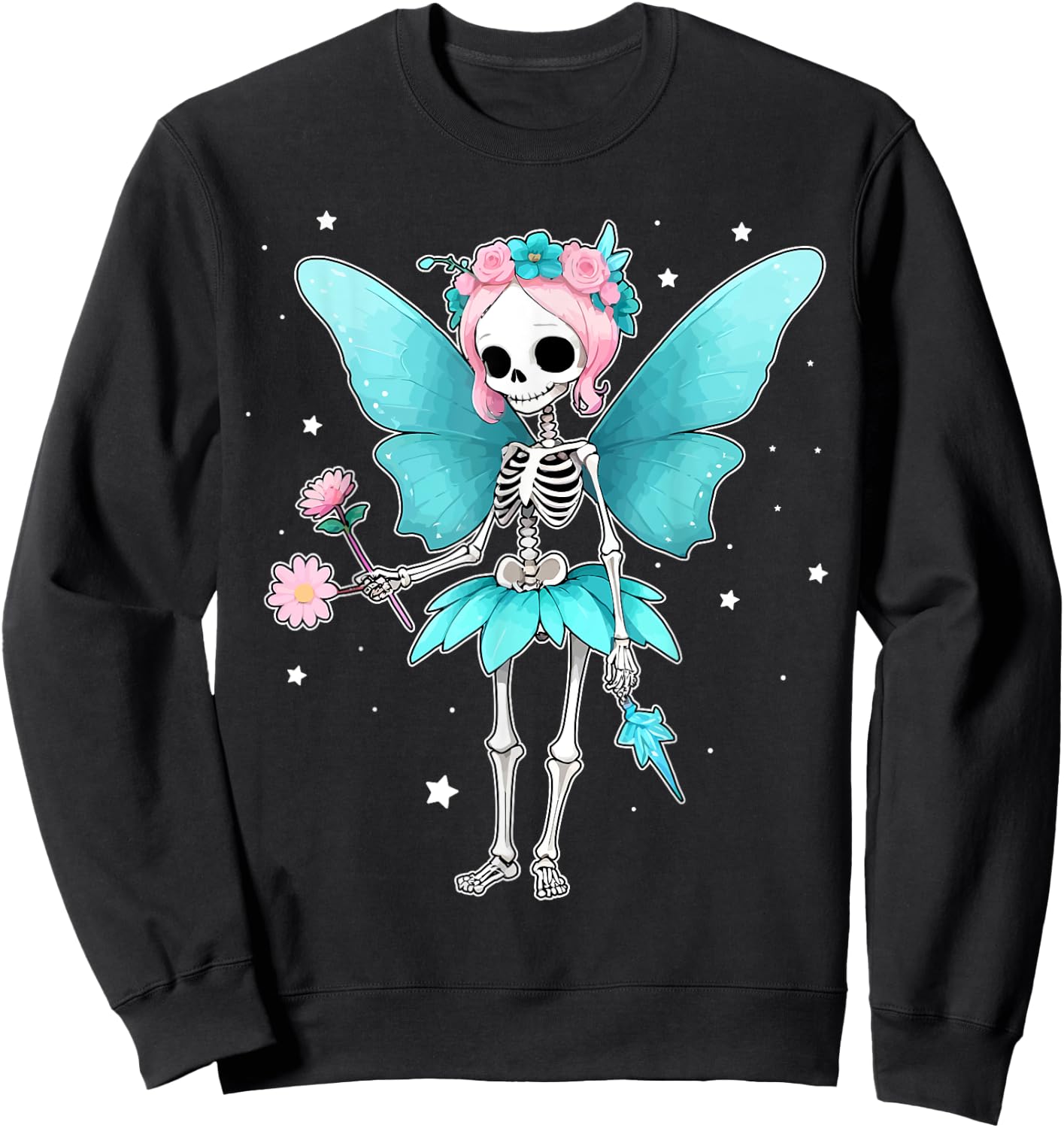 Fairy Skeleton Enchanted Gothic Sweatshirt - Sweatshirt | Black