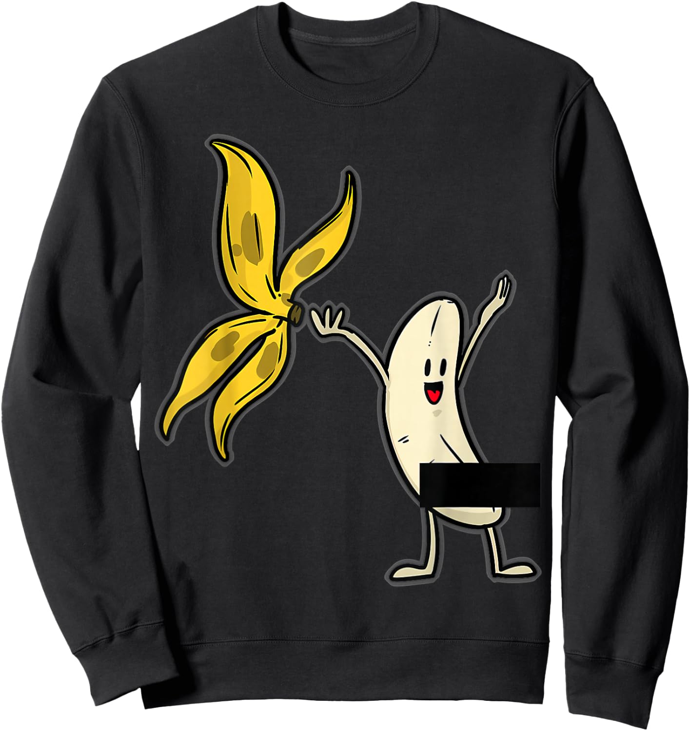 Banana Striptease Censored Naked Funny Adult Sweatshirt - Sweatshirt | Black