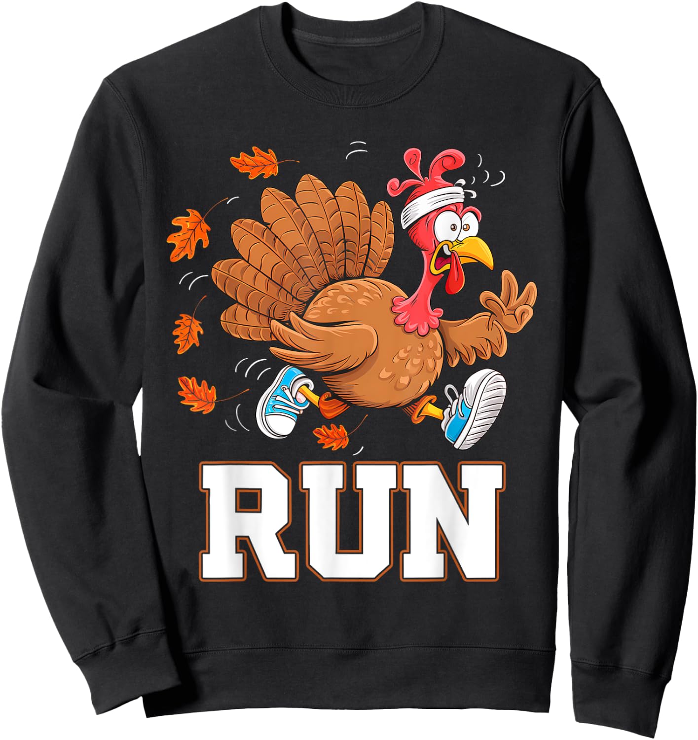 Turkey Run Thanksgiving Running Turkey Trot Costume Sweatshirt - Sweatshirt | Black