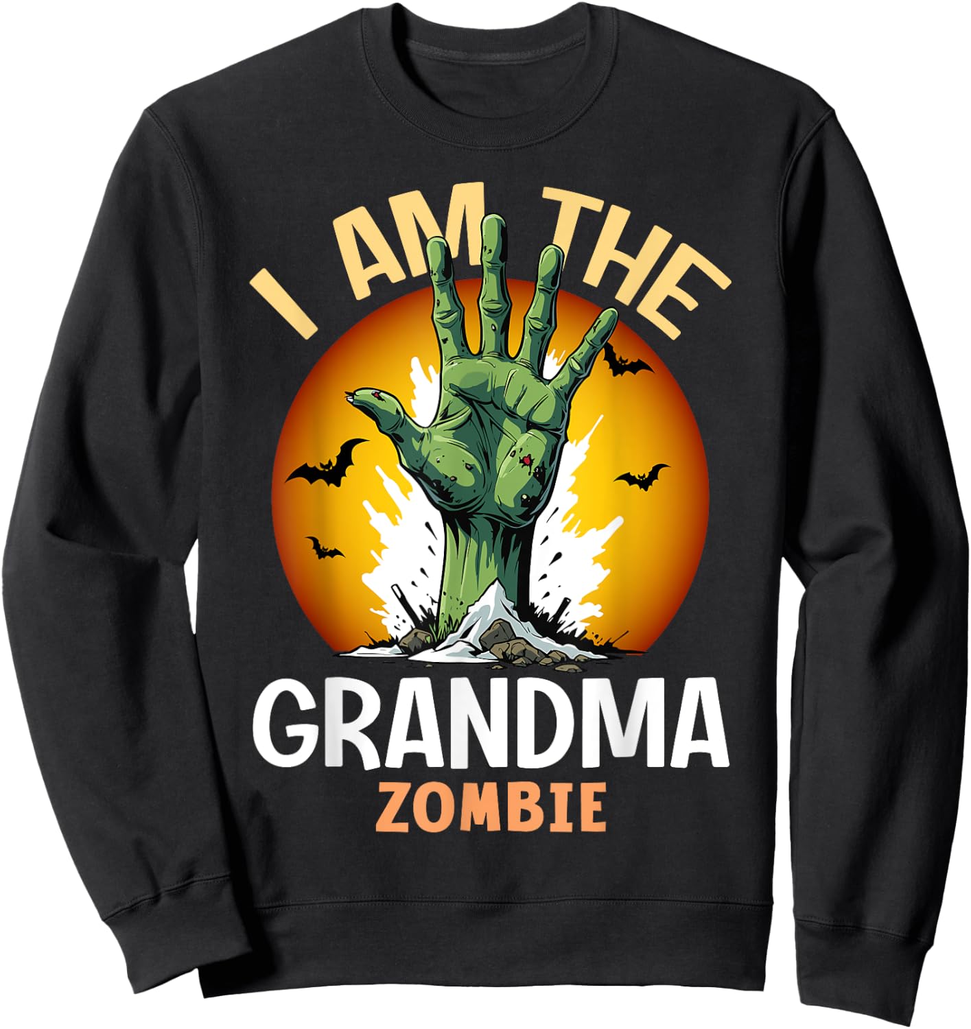 Halloween Matching Grandma Zombie Costume Sweatshirt - Sweatshirt | Black