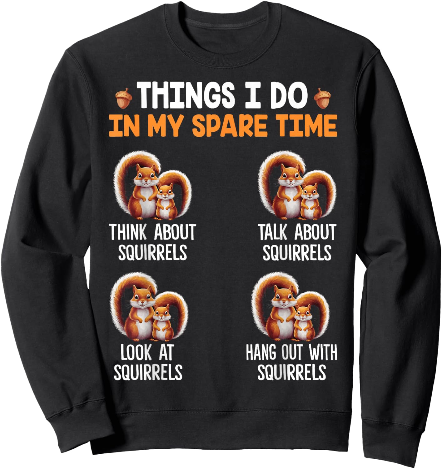 Things I Do In My Spare Time Funny Squirrel Sweatshirt - Sweatshirt | Black