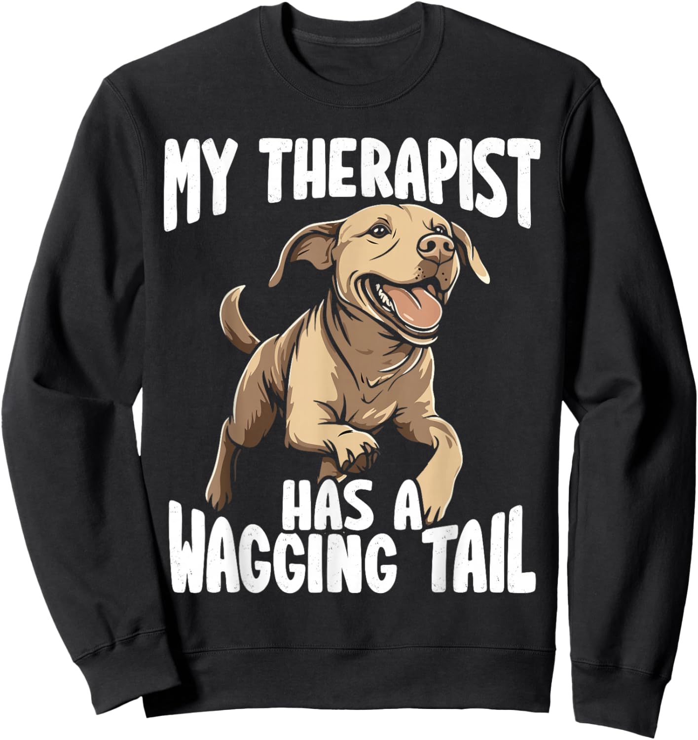 Labrador Design Therapy Service Dog Sweatshirt - Sweatshirt | Black
