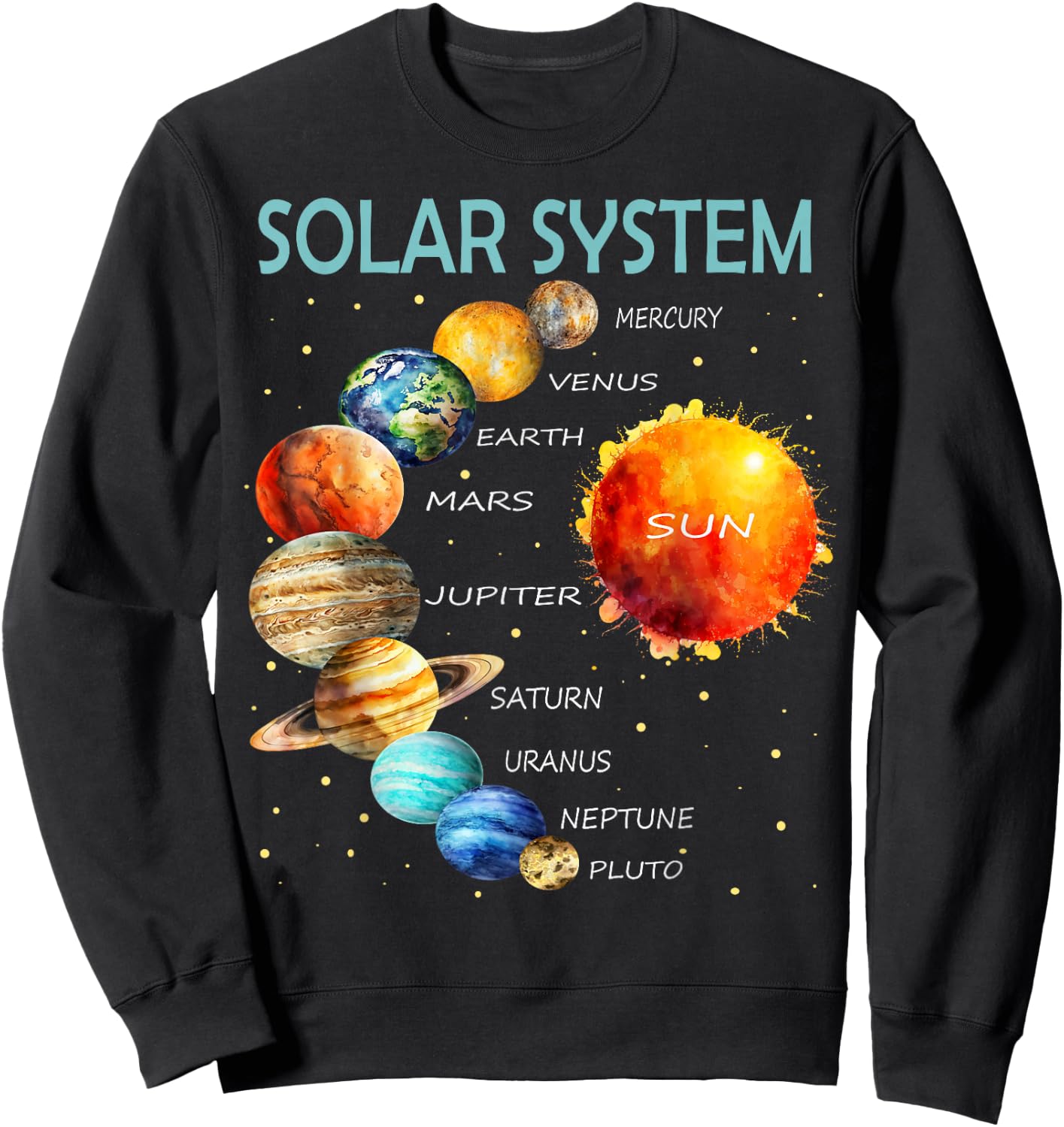 Solar System, Planets, Science, Space, Boys Sweatshirt - Sweatshirt | Black