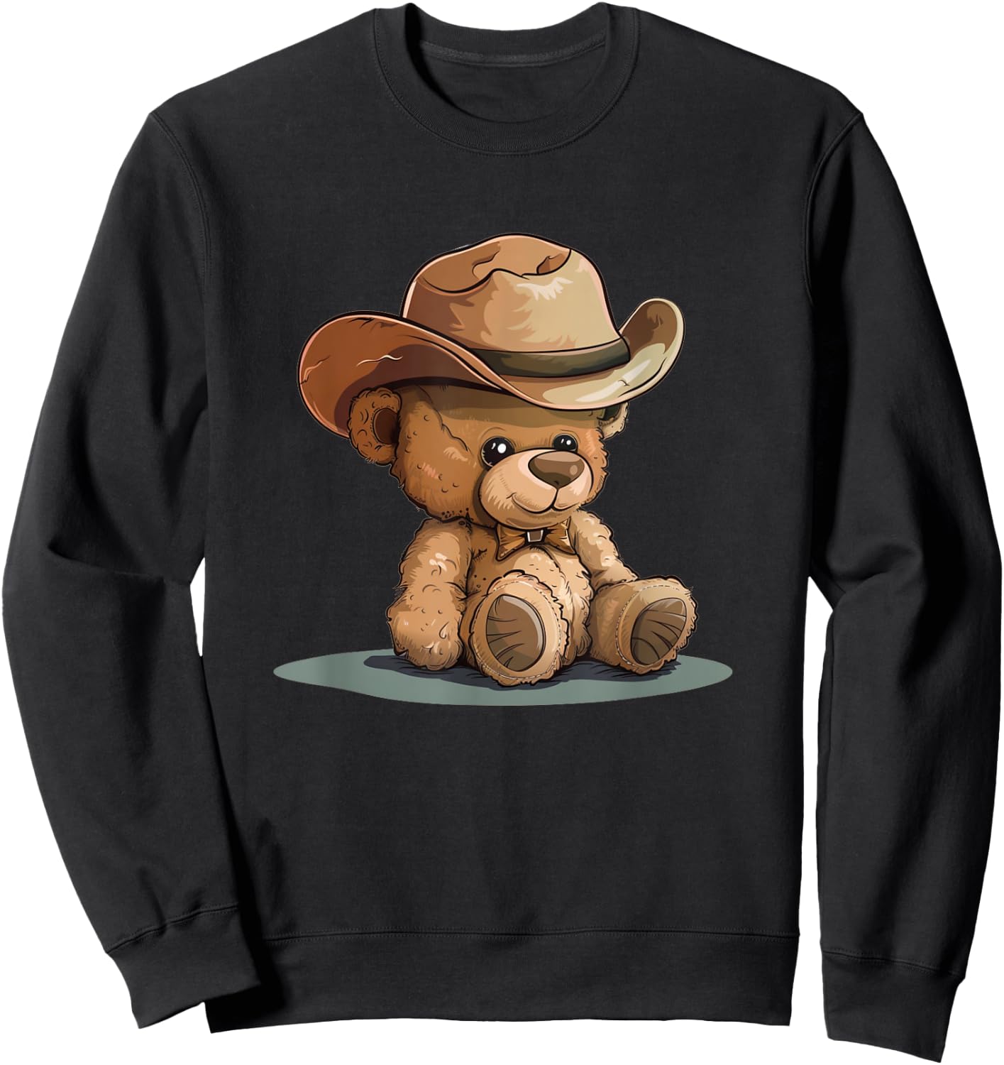 Pretty Teddy Bear Costume for Cowboy Hat Lovers Sweatshirt - Sweatshirt | Black