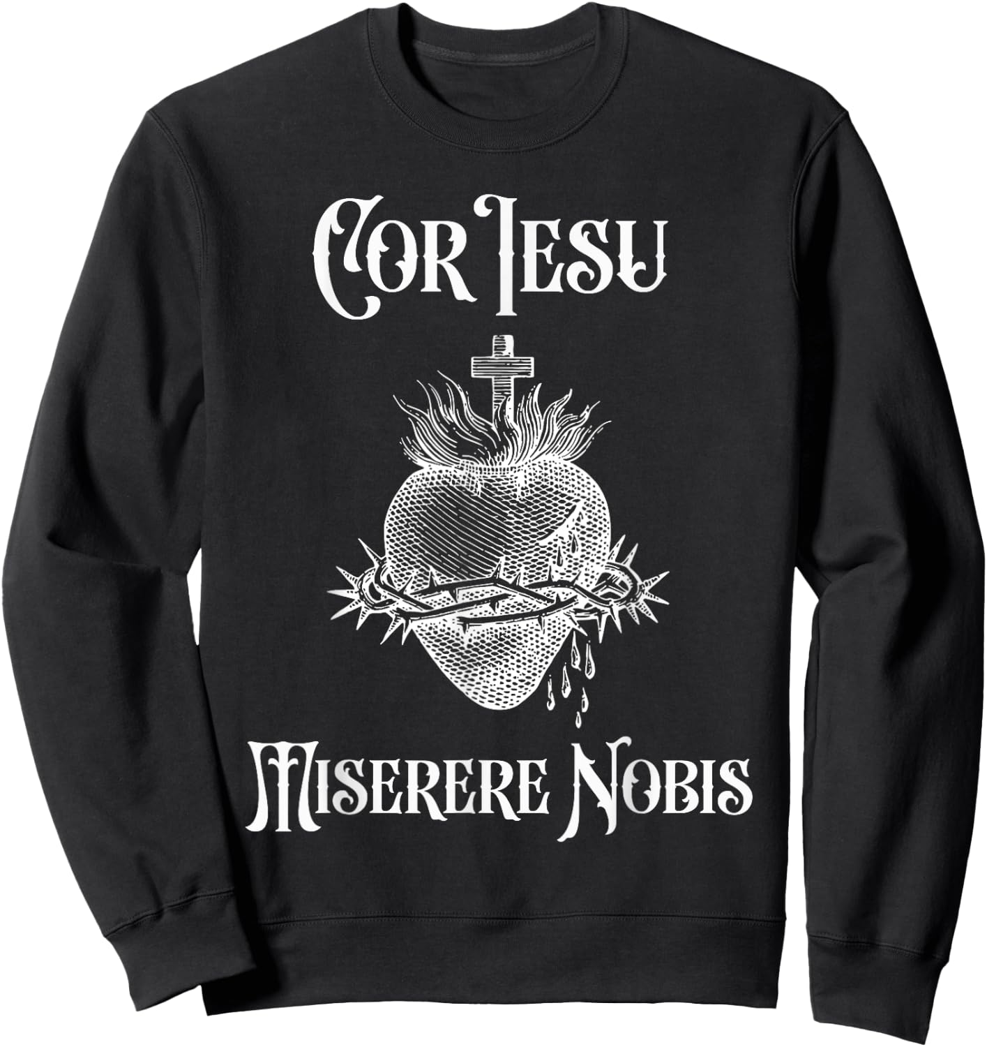 Jesus Sacred Heart Catholic Religious Christ Jesus Lover Sweatshirt - Sweatshirt | Black