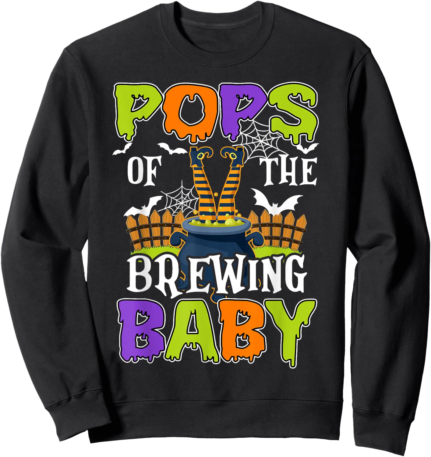 Pops Of The Brewing Baby Halloween Witch Baby Funny Sweatshirt - Sweatshirt | Black