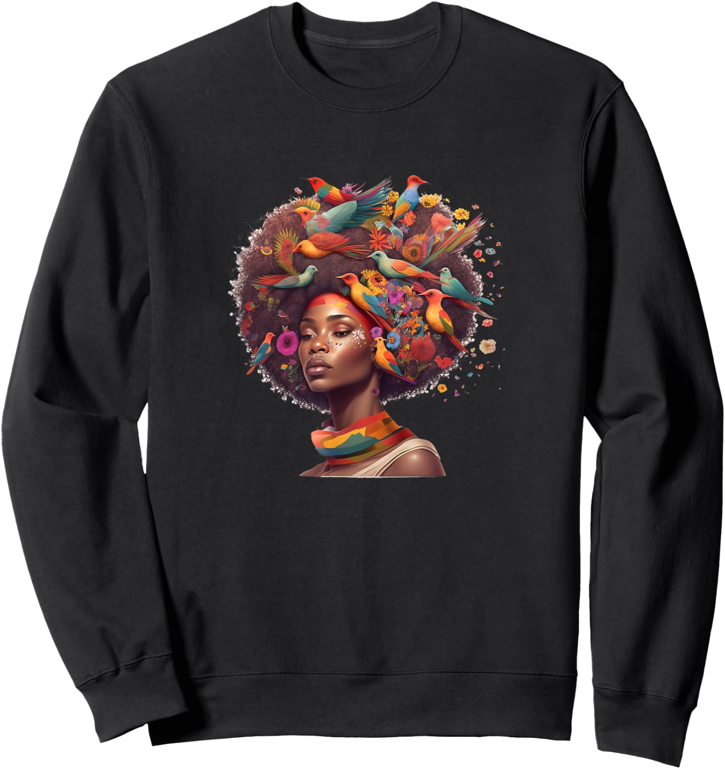 Birds Afro Black Women Art African American Sweatshirt - Sweatshirt | Black