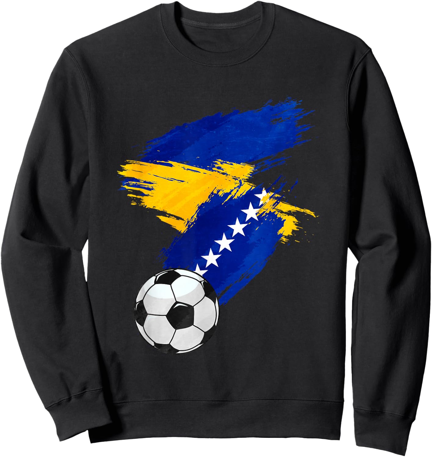 Bosnia and Herzegovina Football Flag Sweatshirt - Sweatshirt | Black