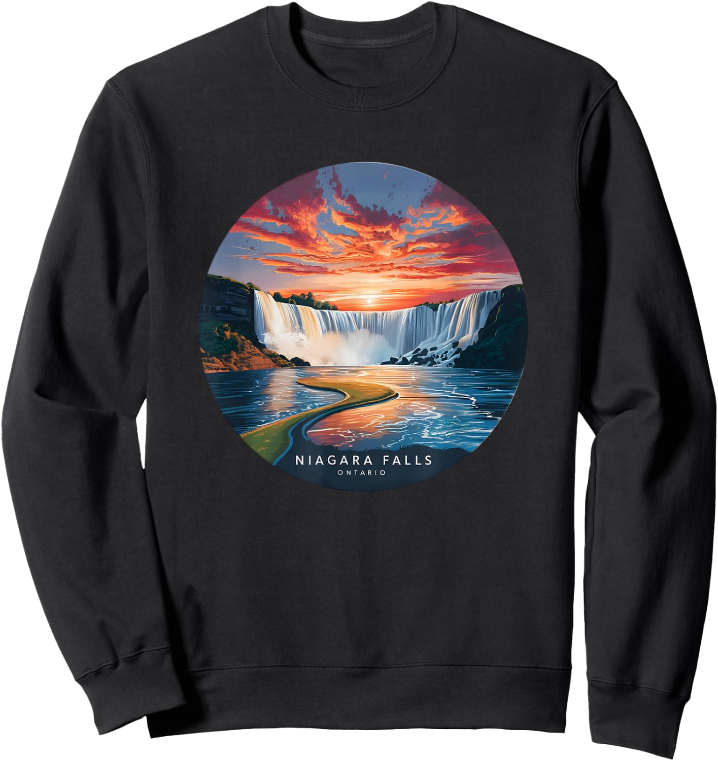 Niagara Falls Ontario Canada Sunset Sweatshirt - Sweatshirt | Black
