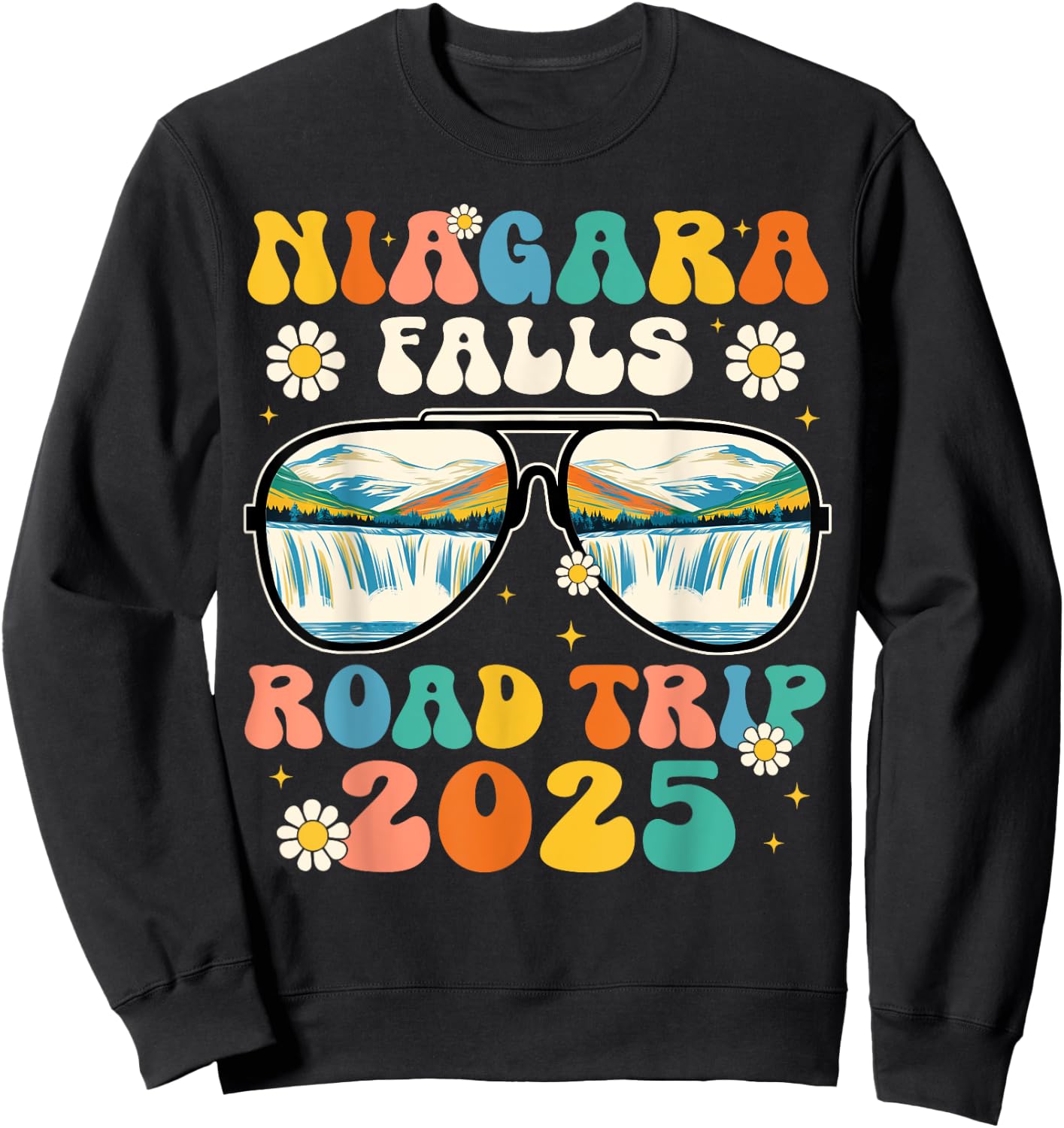 Niagara Falls Road Trip 2025 Sunglasses Family Vacation 2025 Sweatshirt - Sweatshirt | Black