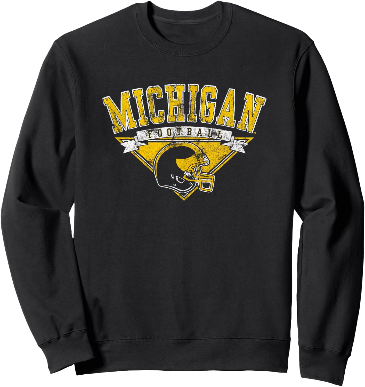 University of Michigan Wolverines U of M Football Helmet Sweatshirt - Sweatshirt | Black