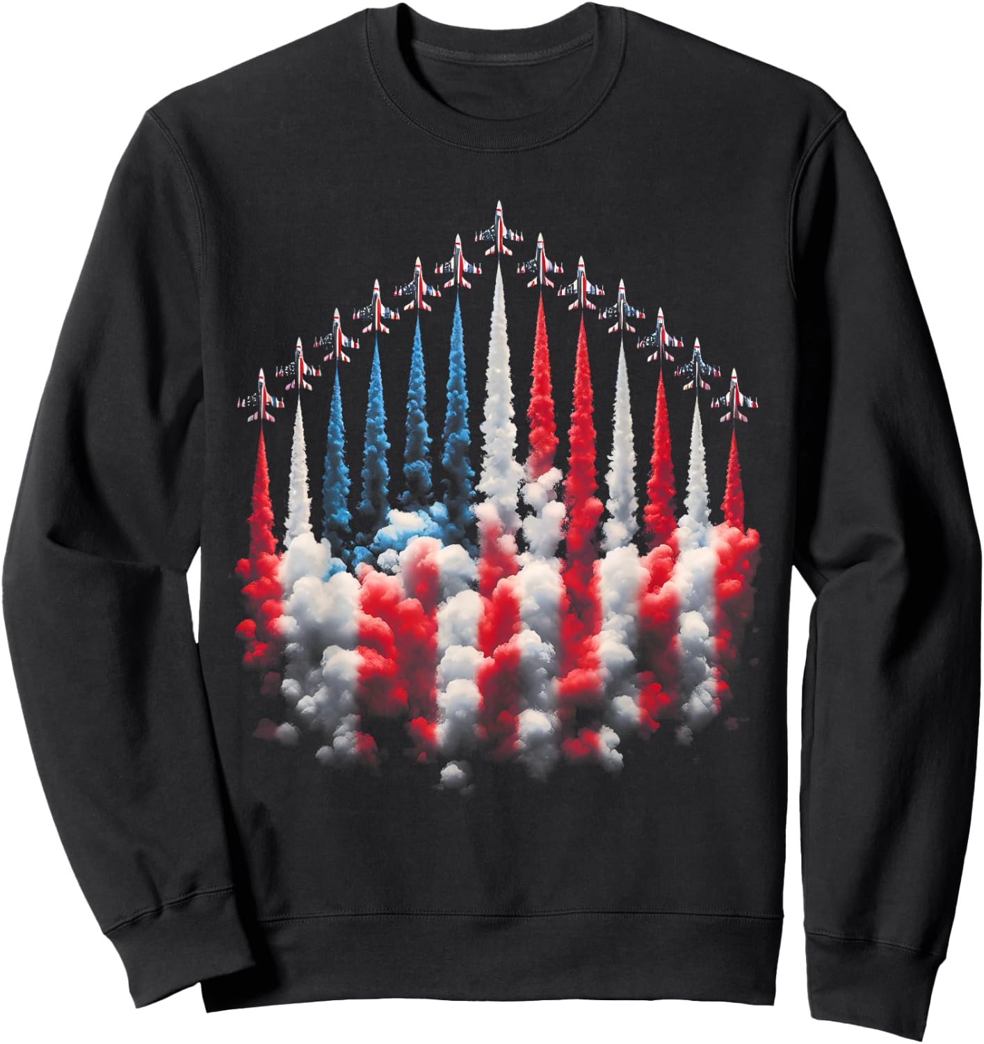 4th Of July Jet American Flag Patriotic USA Boys Sweatshirt - Sweatshirt | Black