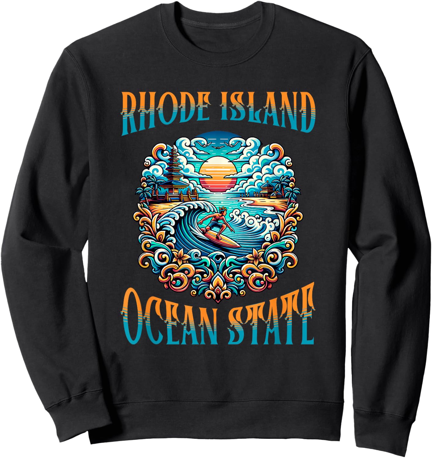 Rhode Island Ocean State Sweatshirt - Sweatshirt | Black
