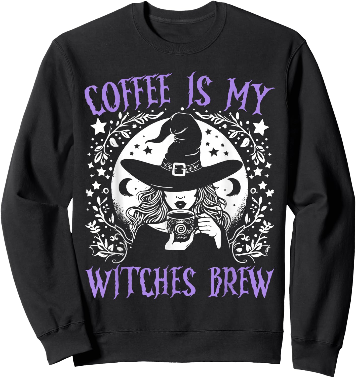 Coffee Is My Witches Brew Retro Halloween Witch Brew Sweatshirt - Sweatshirt | Black