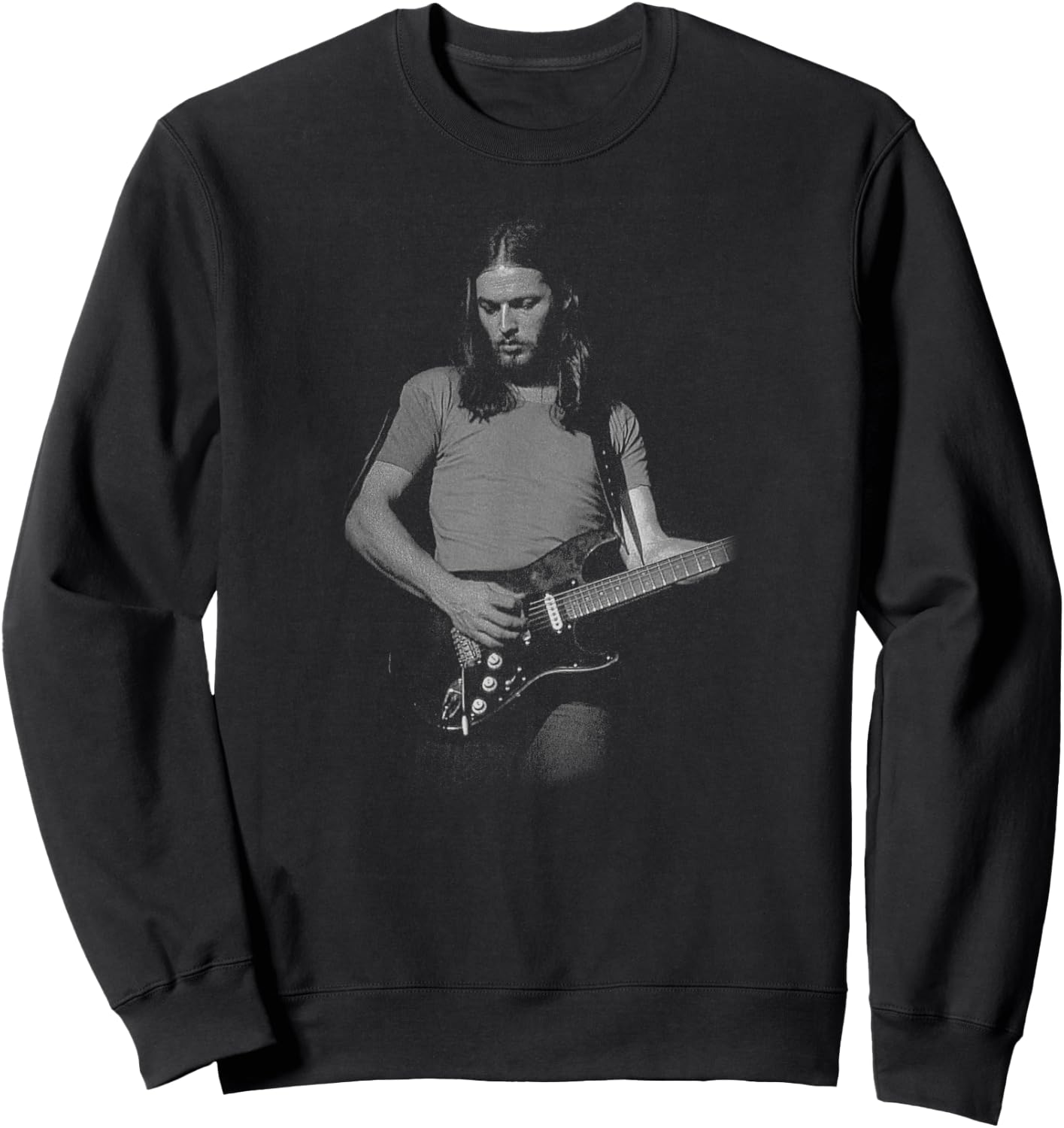 David Gilmour Greyscale Guitar Photo , Small, Black Sweatshirt - Sweatshirt | Black