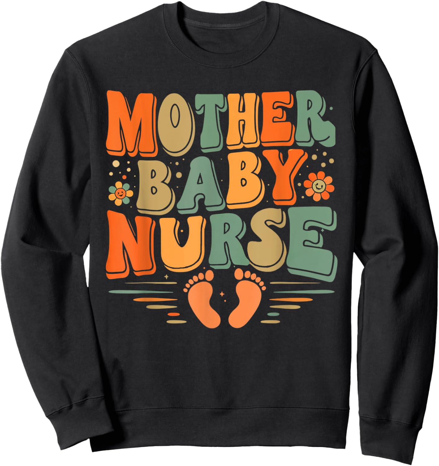Postpartum Mother Baby Nurse Baby Postpartum Nursing Women Sweatshirt - Sweatshirt | Black