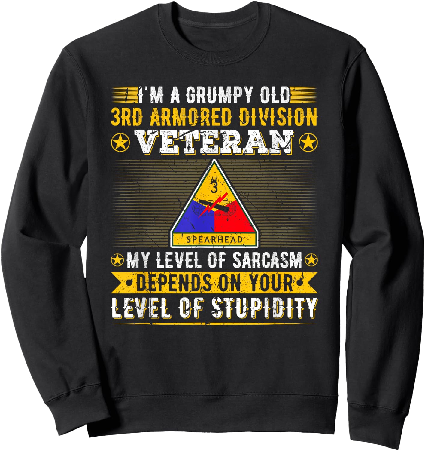 Grumpy Old 3rd Armored Division Veteran Military Army Sweatshirt - Sweatshirt | Black