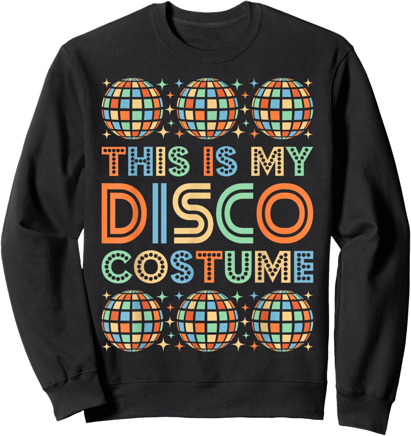 Vintage 60s 70s Disco Costume 60's 70's Theme Party Outfit Sweatshirt - Sweatshirt | Black