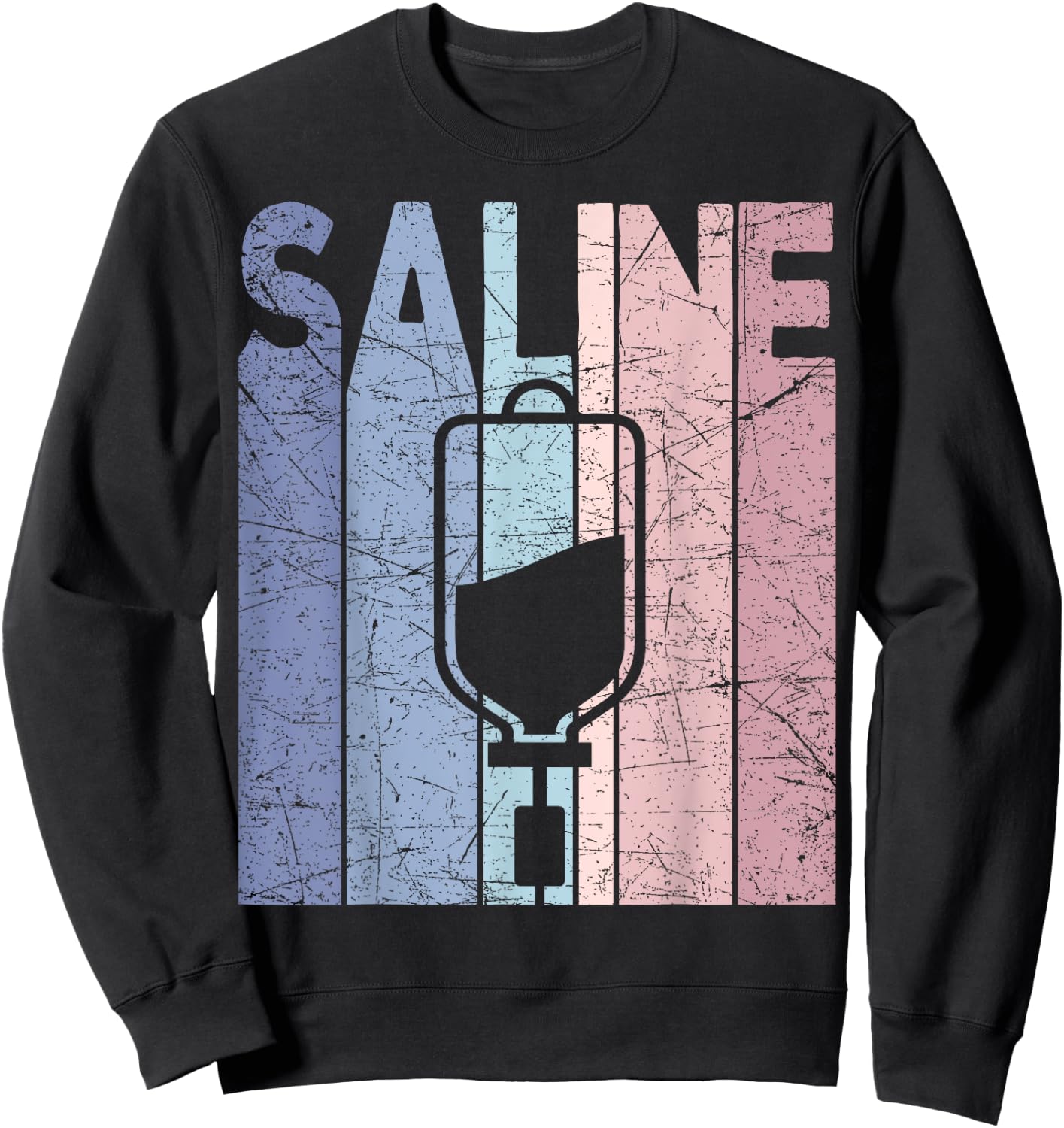 Saline Vintage Nurse Saline Retro Nursing Sweatshirt - Sweatshirt | Black