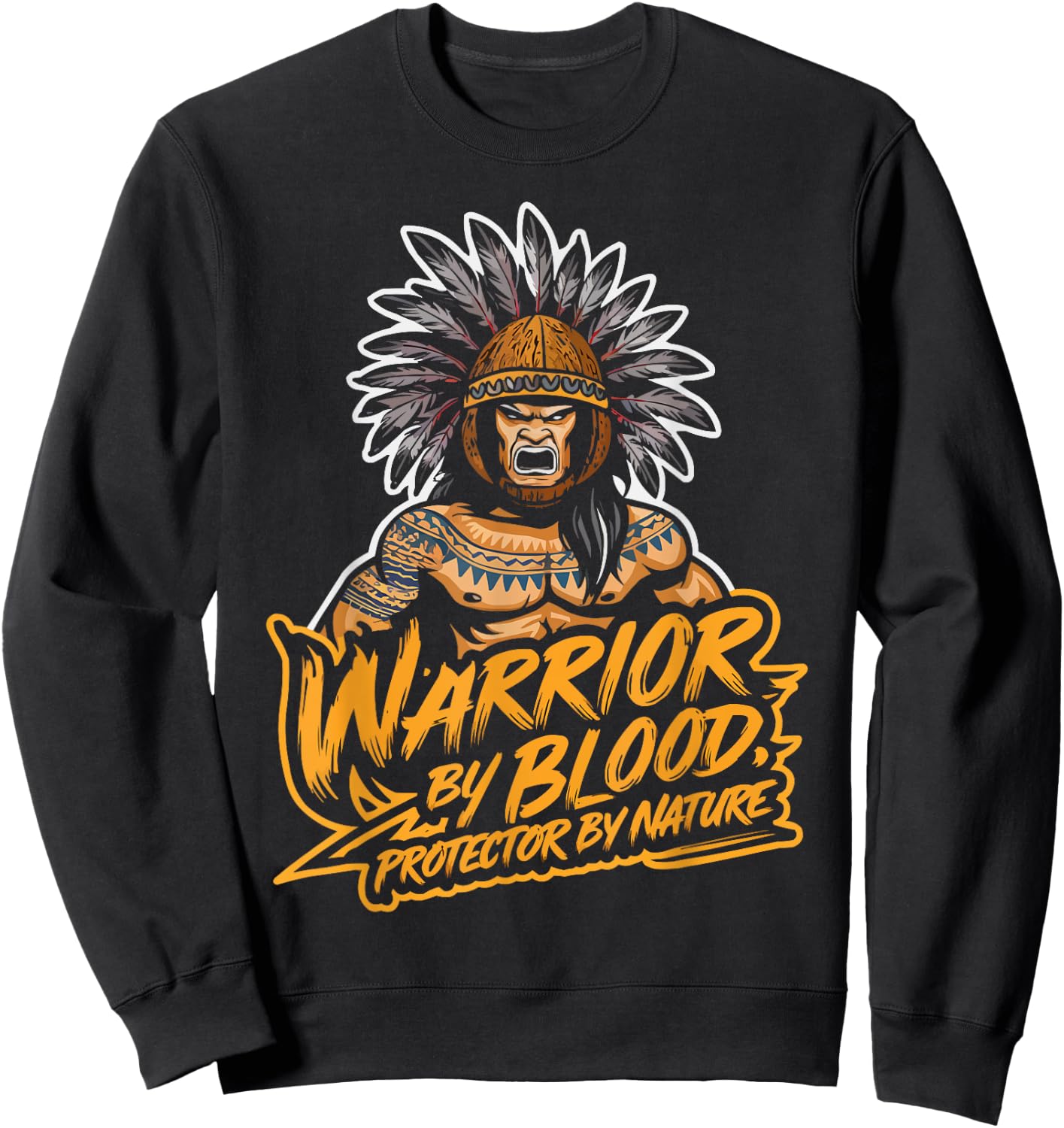 Kanaka Maoli Warrior Native Hawaiian Islands Hawaii Flag Sweatshirt - Sweatshirt | Black