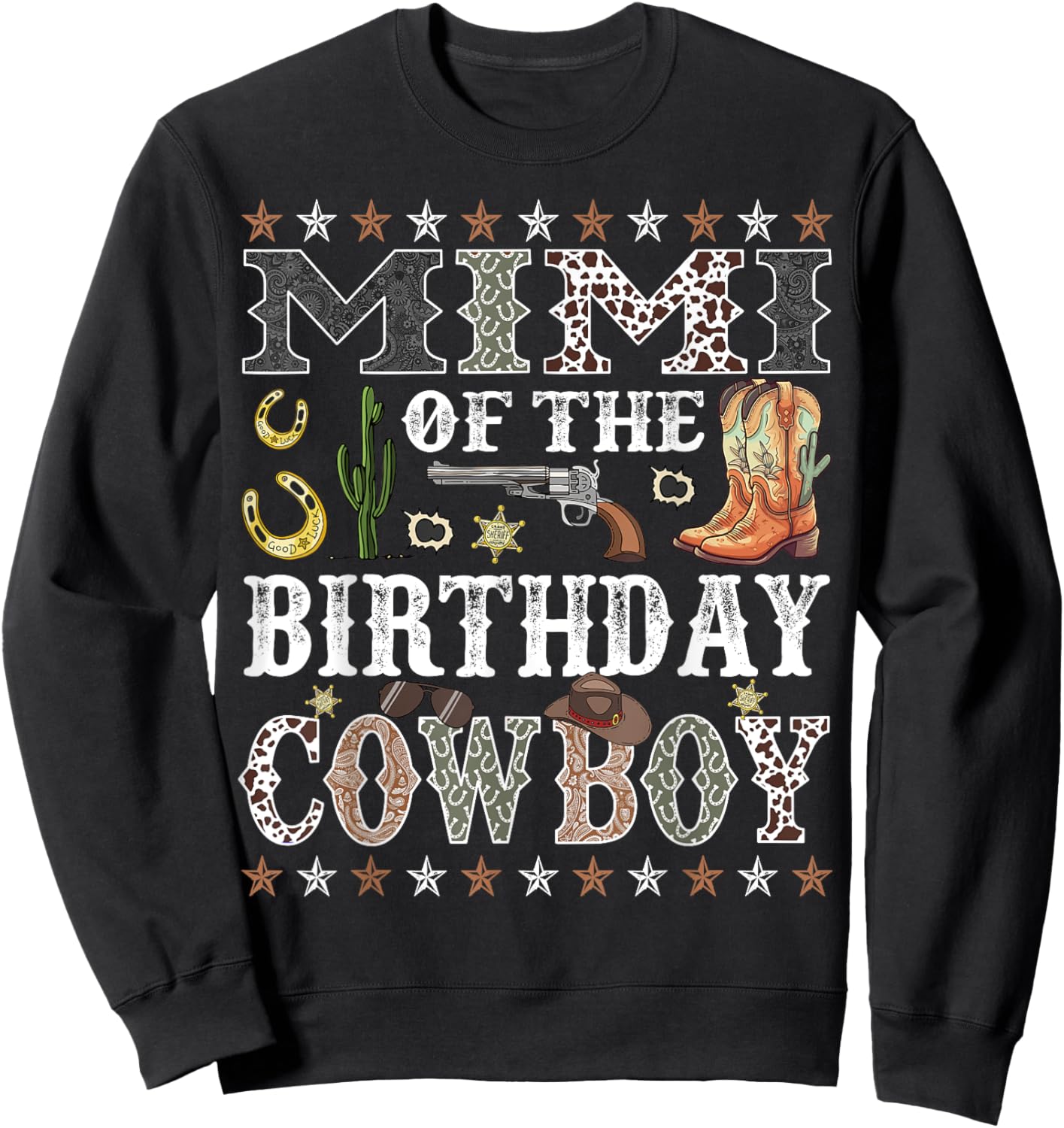 Mimi Of The Birthday Cowboy Rodeo Mimi Sweatshirt - Sweatshirt | Black